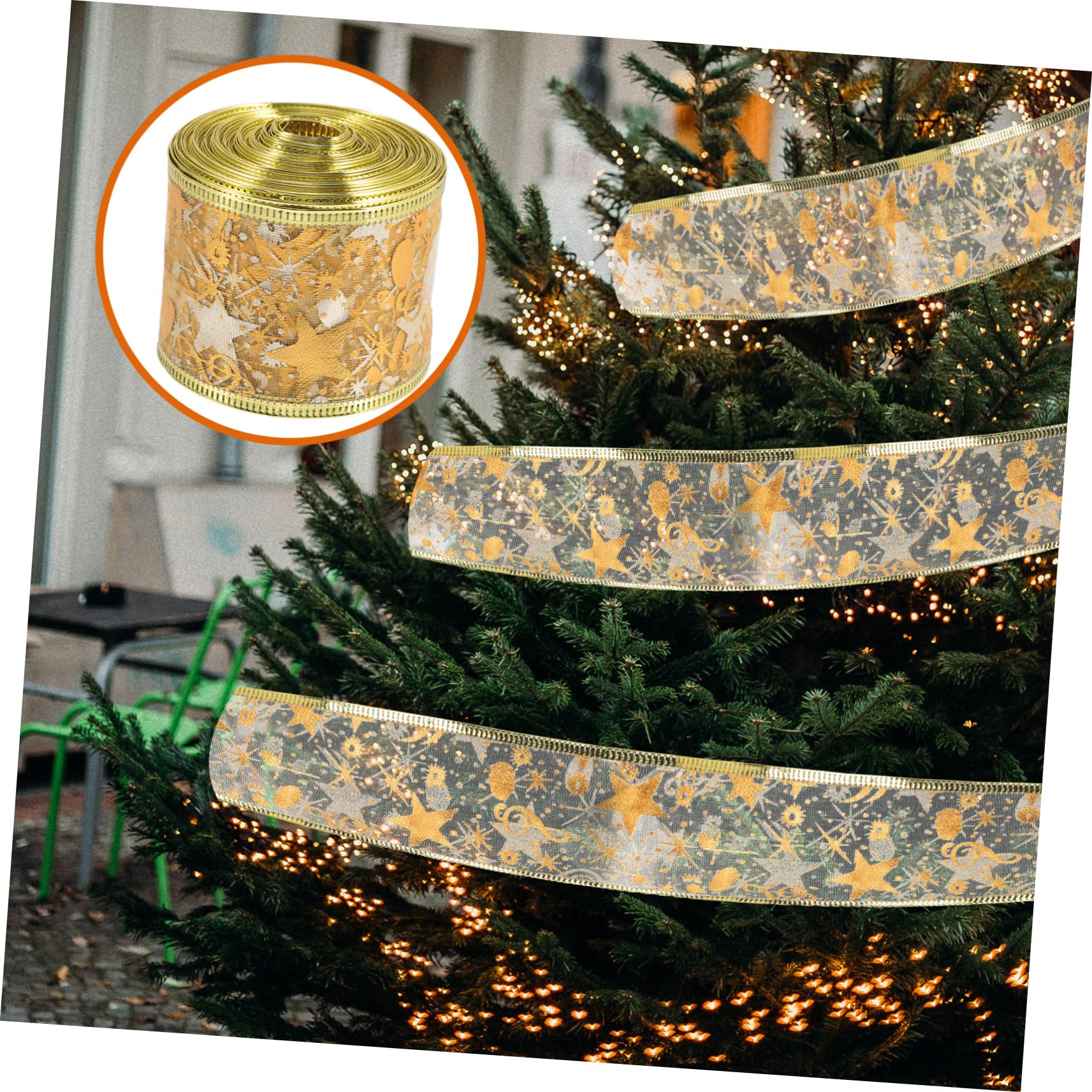 NUOBESTY 4rollen Weihnachtliches Dekoband Doppellagiges Satinband Für Weihnachtsbaum -deko Vielseitig Einsetzbar Für Festliche Anlässe Und Kreative Bastelideen