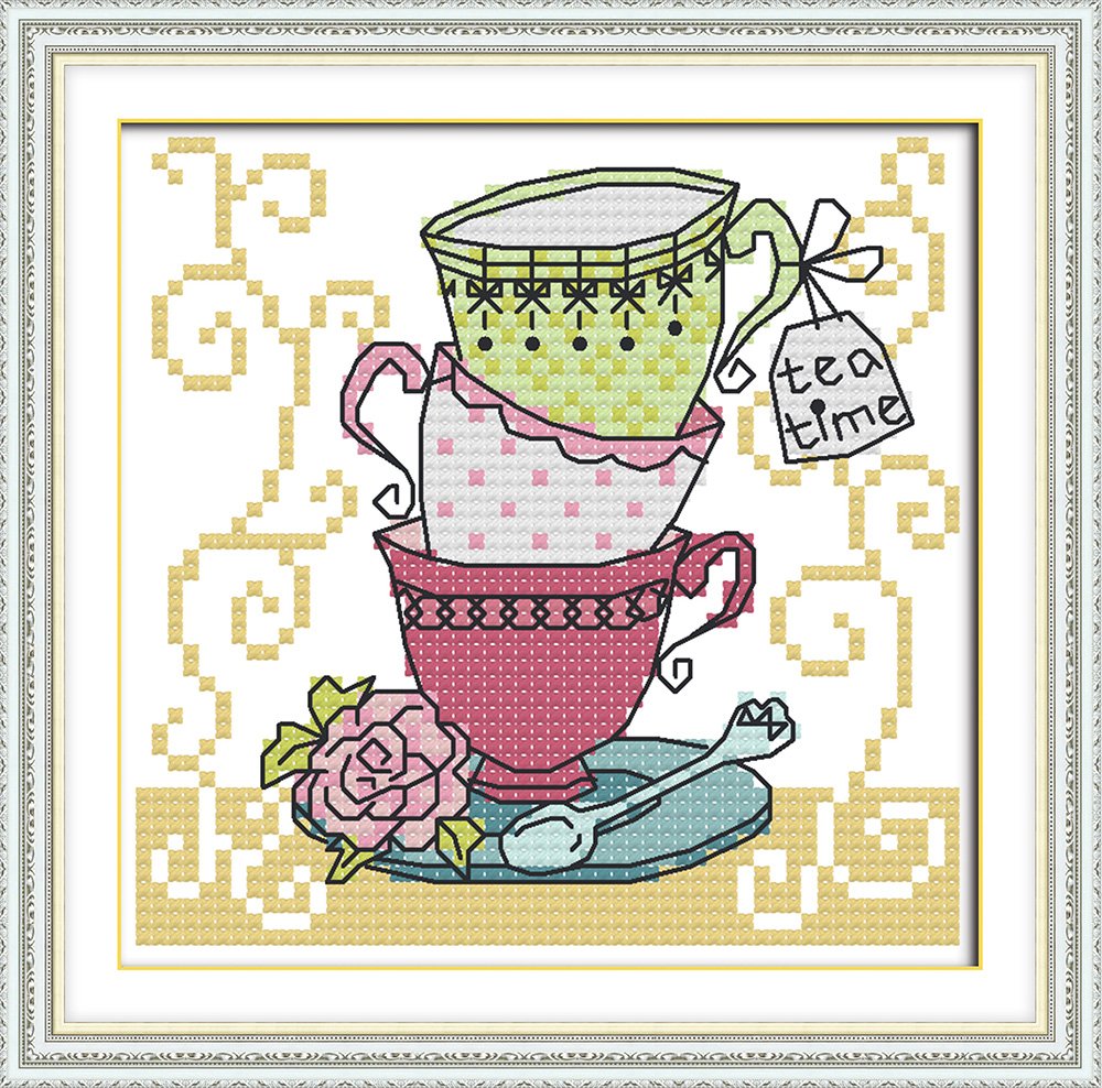 Cross Embroidery Kit 14ct Printed Fabric 54x33cm DIY Embroidery Simple Entrance Kit Pre