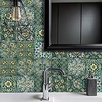 Vista 43 de Alwayspon Adhesivo para azulejos de pared moriscos, despegar y pegar, calcomanías de vinilo autoadhesivas para azulejos de cocina y baño, 6 x 6