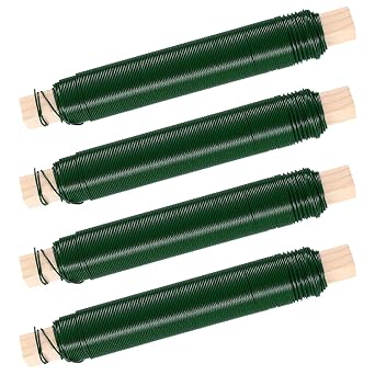 4 Roll x 40M Green Florist Wire, Craft Vine Binding Wire