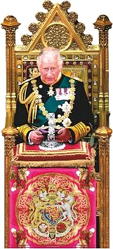 H10519 King Charles III Crown Throne Cardboard Cutout Standee Standup