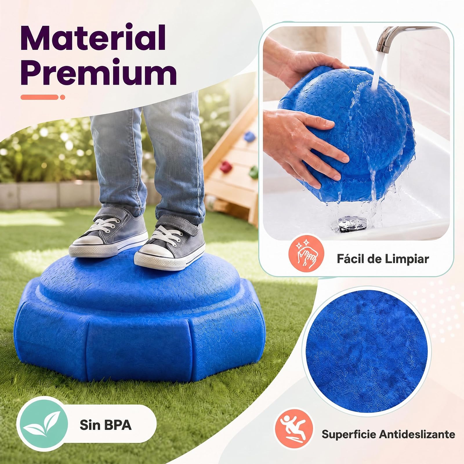 GOPLUS Piedras de Equilibrio para Niños 3+ Años, Carga 80 kg, Multicolor