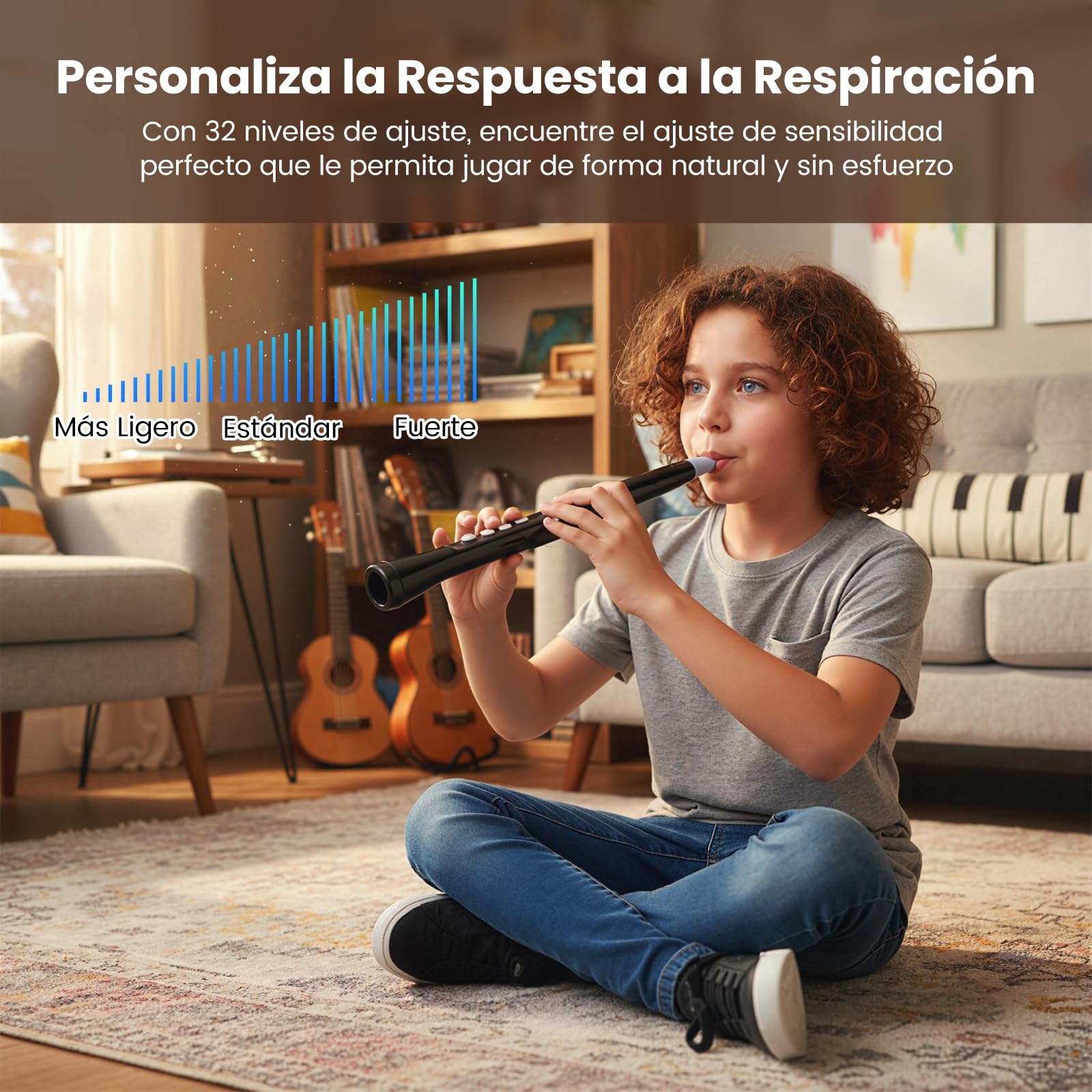 COSTWAY Instrumento de Viento Electrónico, Saxofón Digital Portátil con MIDI Inalámbrico, 100 Tonos, Altavoz HIFI, Rango de 4 Octavas y 2 Digitaciones, Mini Saxofón Recargable para Adultos y Niños
