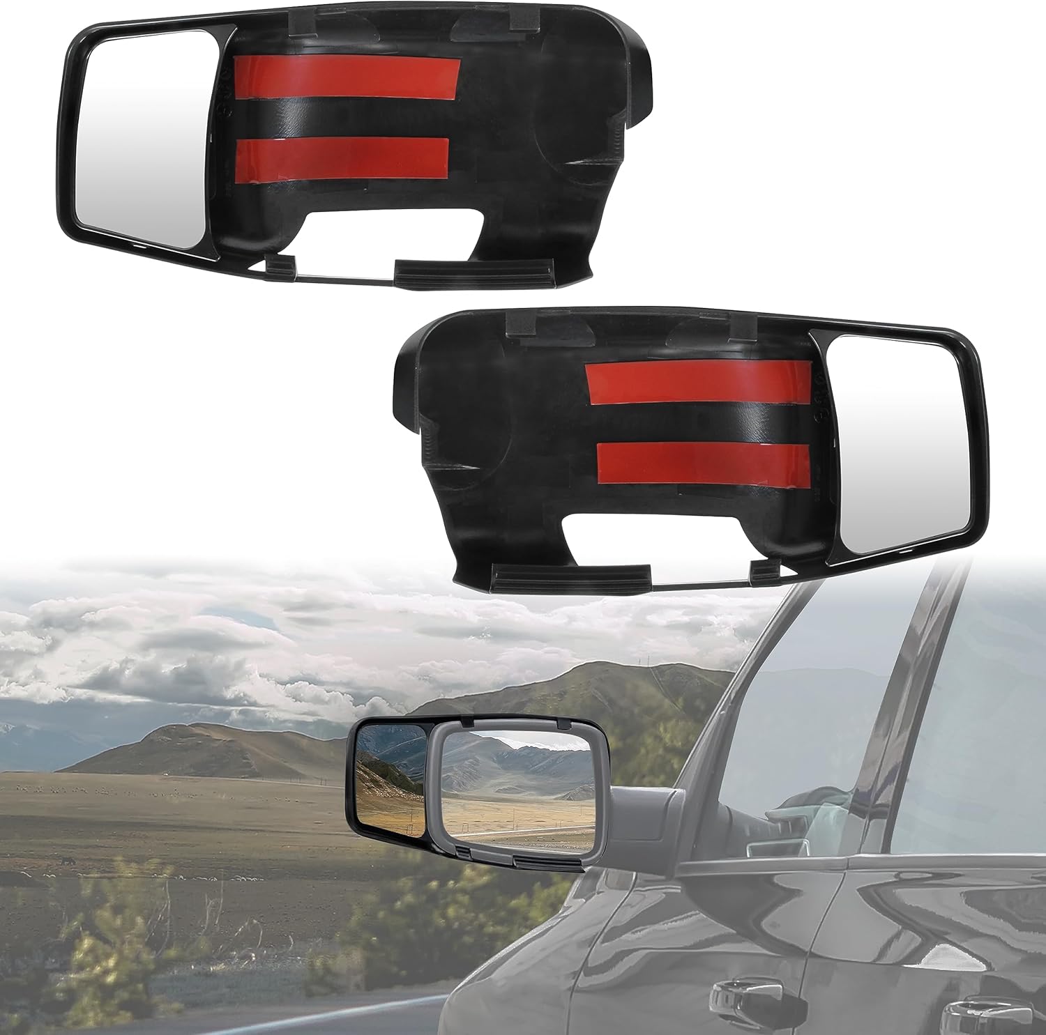 KEWISAUTO Clip On Mirror Extension for Ram 1500, Snap & Zap