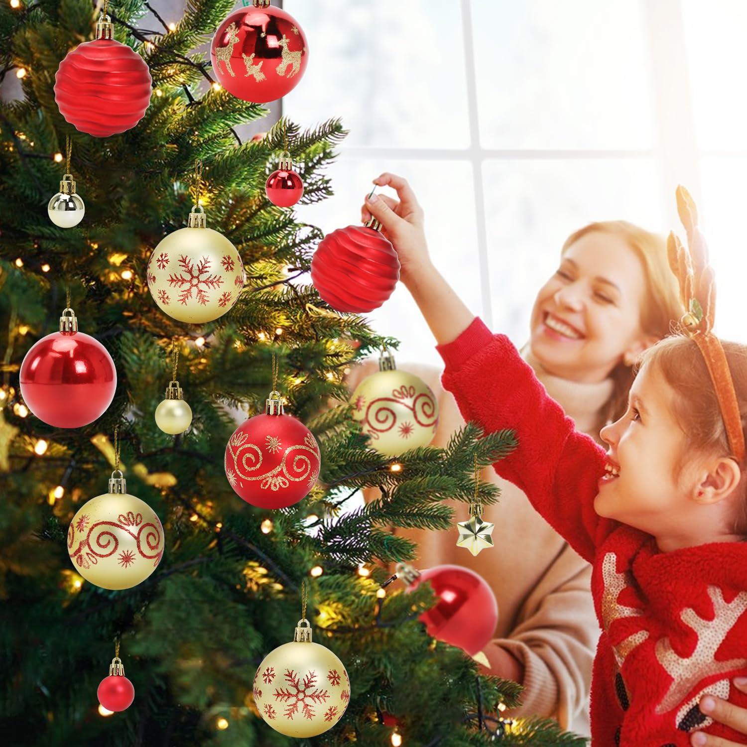 Lot De 4 Boîtes De Décorations De Noël 3 Cm Boules De Noël Colorées