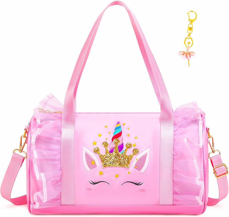 Cute Toddler Ballet Dance Bag for little Girl Tutu Dress Bag with Key Chain