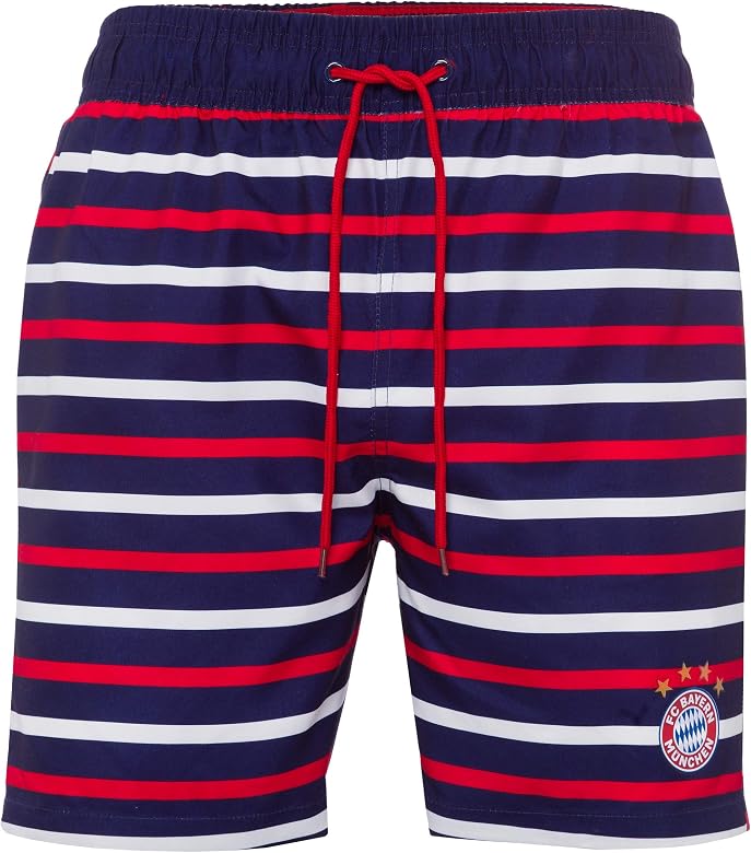FC Bayern München Costume da bagno per bambini, costume da bagno,  pantaloncini da bagno a strisce, con adesivo Forever Monaco (176) :  Amazon.it: Sport e tempo libero