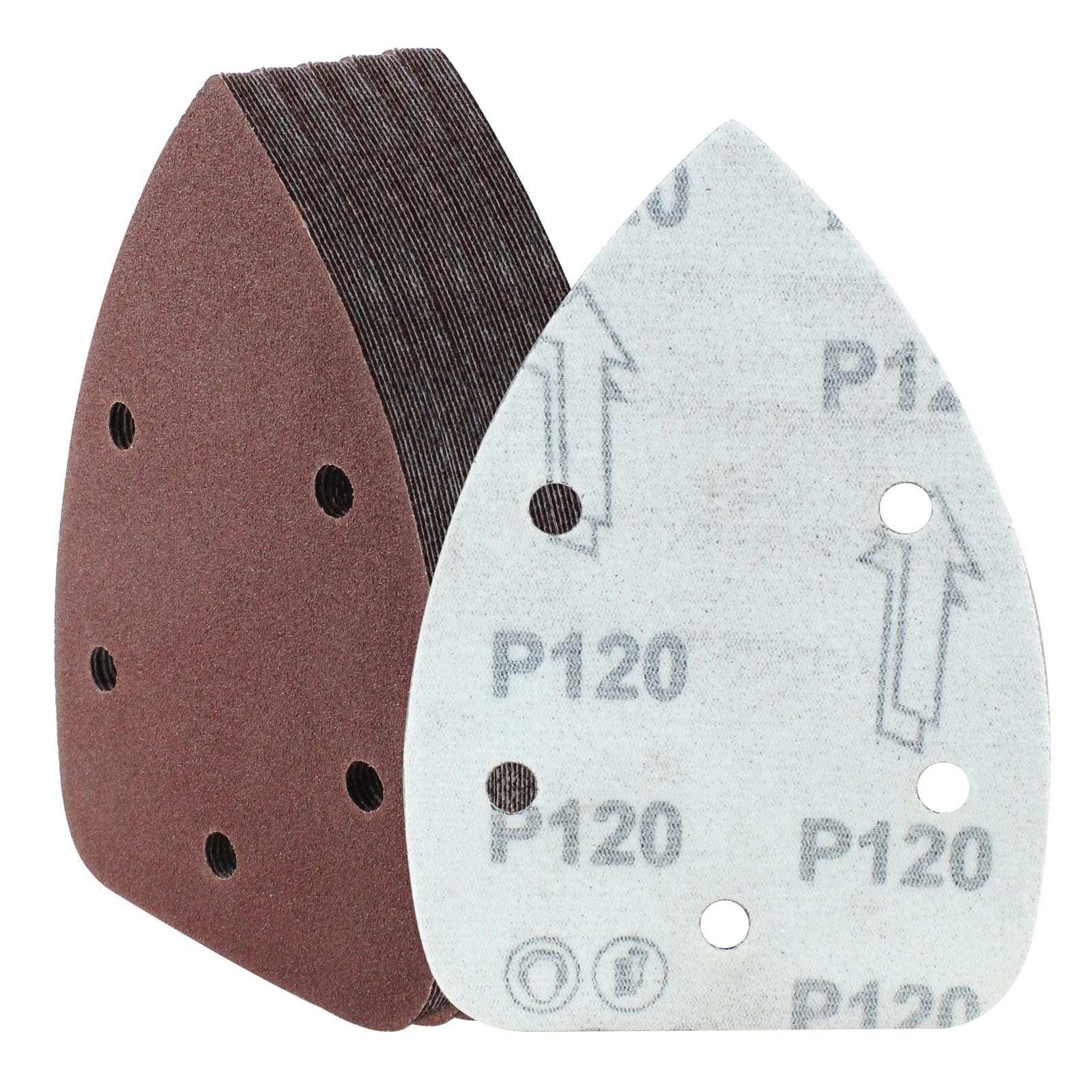 Cjueiom 25 Pcs 80 Grit Mouse Sander Sandpaper, 5 Hole Hook and Loop Sander Pads for 140mm Sanding Machine