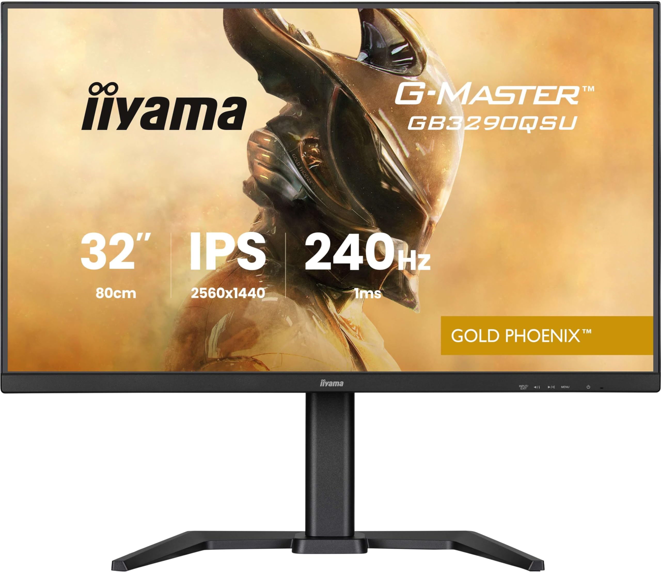 iiyama G-Master GB3290QSU-B1 Gold Phoenix 32" IPS 2560x1440 240Hz 1ms FreeSync Premium Widescreen Gaming Monitor