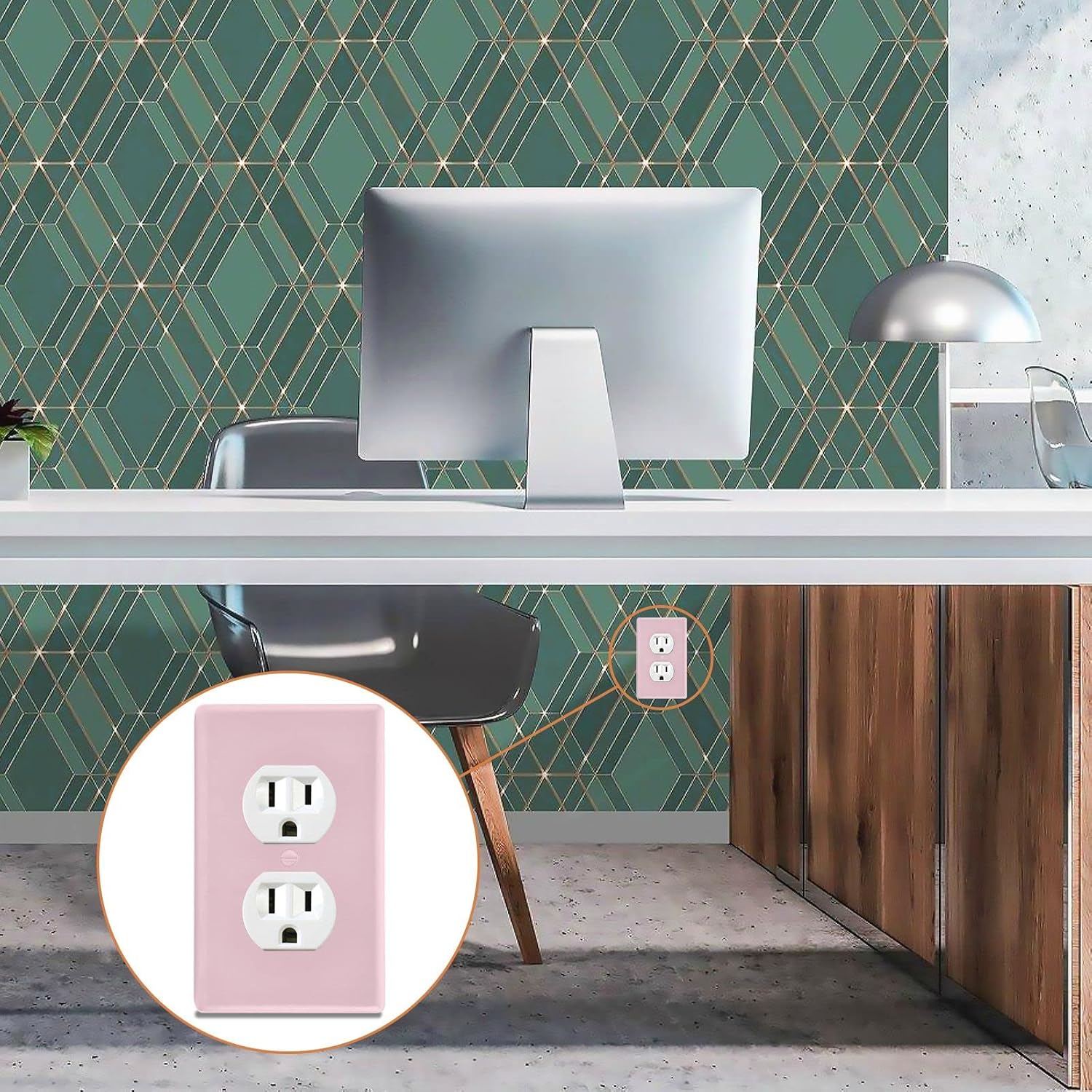 Kigai Solid Pink Blank Wall Plate Cover, Unbreakable Unused Outlet Cover, Decorative Cover Standard Size 4.53" x 2.76" Screws Included - 1 Pack