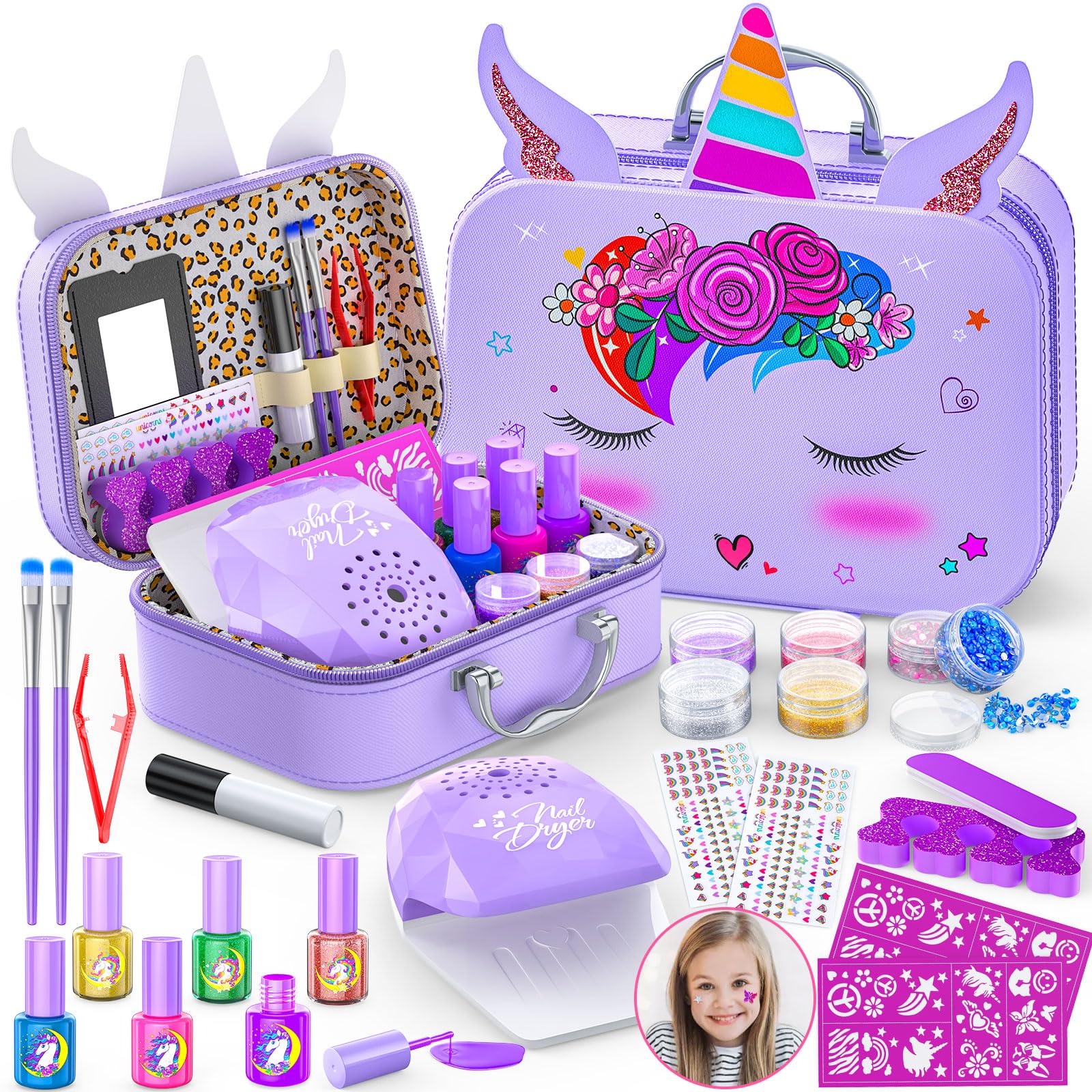 Amazon.com: Kids Nail Polish Set for Girls, Nail Art Kit with Nail