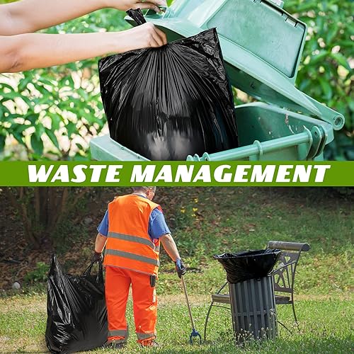 Miniatura 7 de Kisston 400 bolsas de plástico para camisetas de tamaño jumbo con asas, 35 micrófonos, bolsas grandes de plástico liso para comestibles, gruesas y