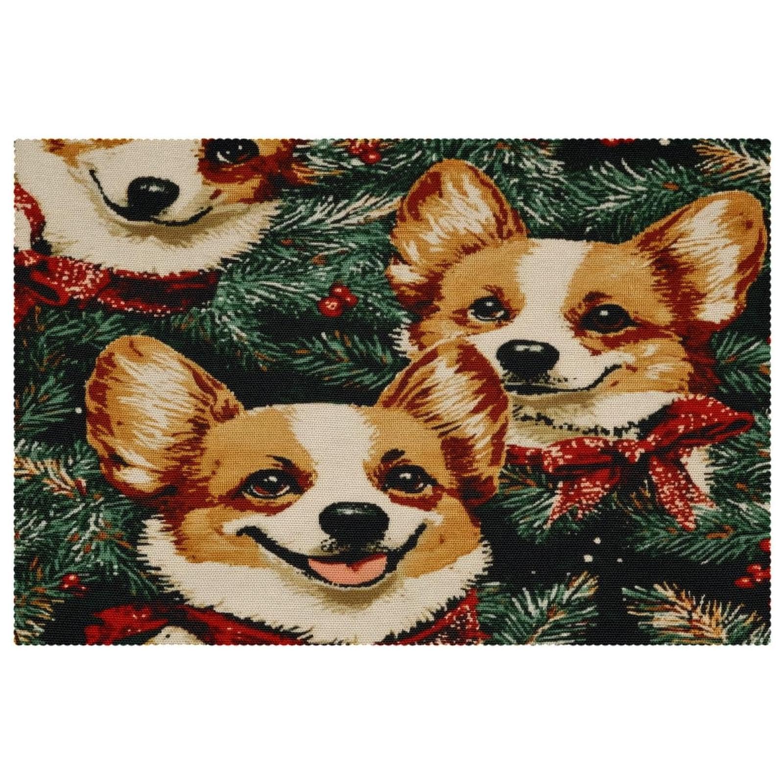 Set de table feuille de pin pour repas de fête et décoration de table de Noël