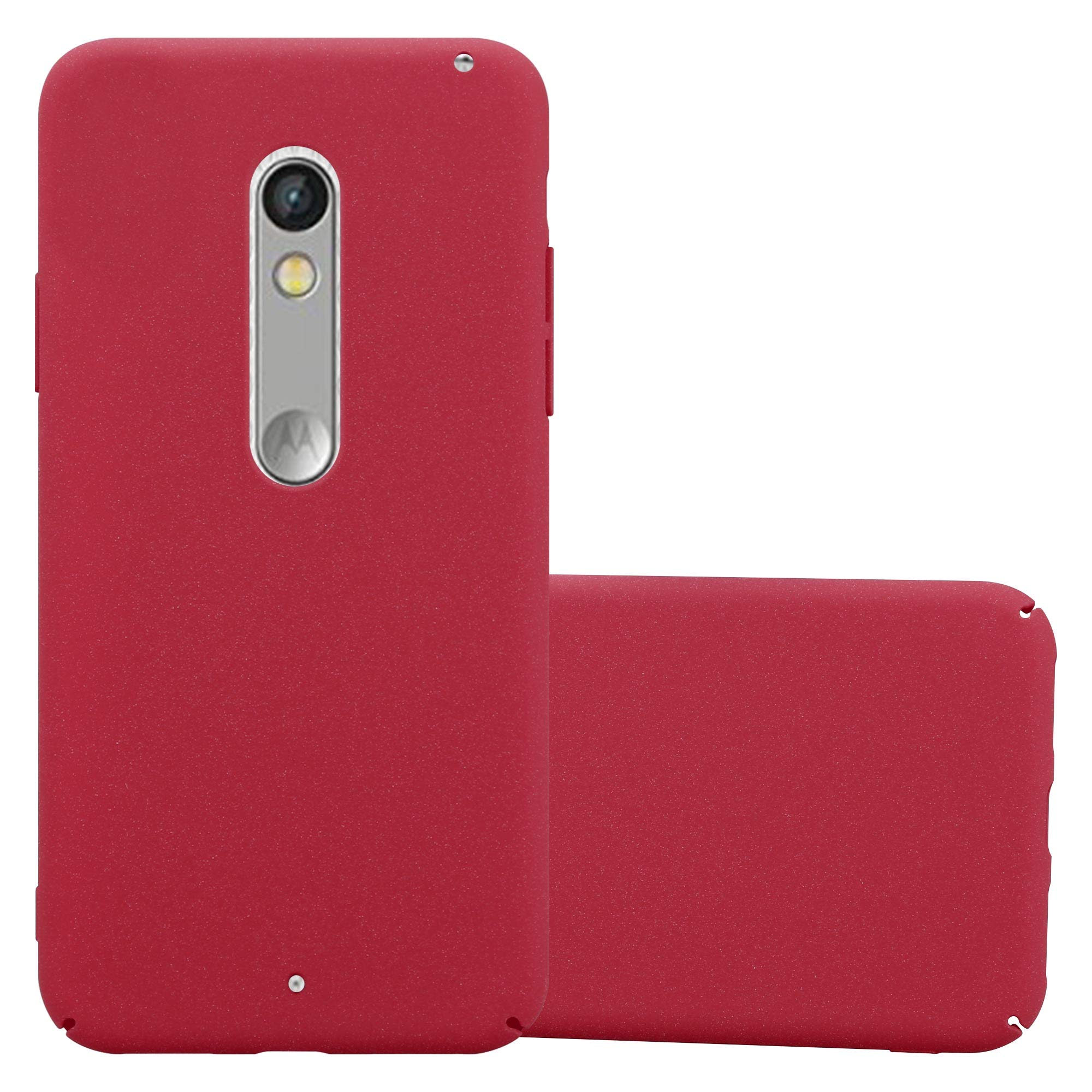 Cadorabo Case Compatible with Motorola Moto Z2 Play in Frosty RED - Shockproof and Scratch Resistent Plastic Hard Cover - Ultra Slim Protective Shell Bumper Back Skin
