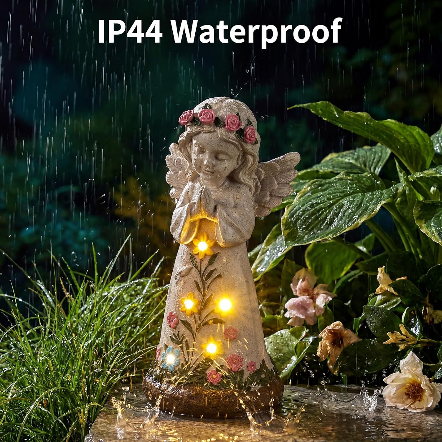 Rempry Solar Garden Angel Statue Decor for Yard Lawn Patio Outdoor, Unique Thanksgiving Anniversary Housewarming Decoration Gifts for Mom Grandma Women