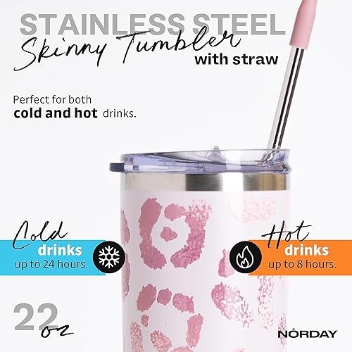 Miniatura 10 de NORDAY  Vaso con tapa y popote  Flaco de 22 oz  Amarillo  Vaso aislado  Vaso aislado  Vaso de acero inoxidable  Vaso de café de doble pared