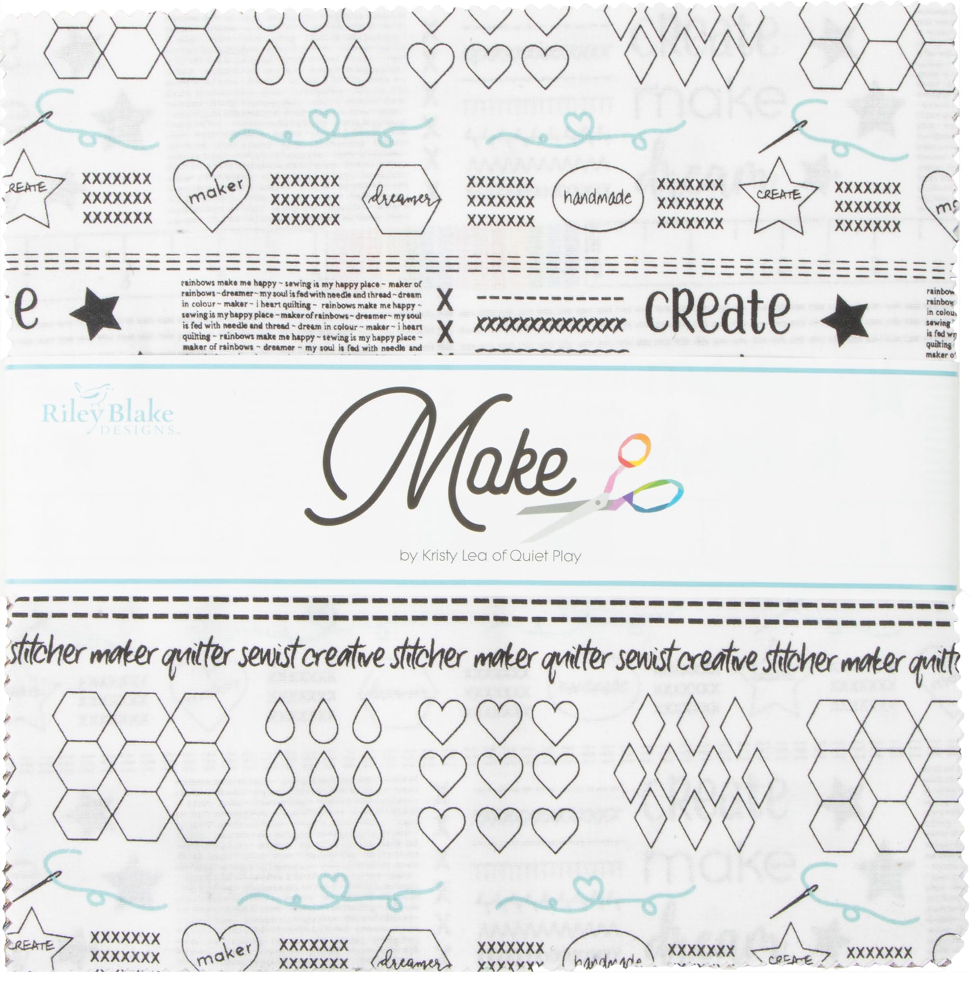Kristy Lea Make 10" Stacker 42 10-inch Squares Layer Cake Riley Blake Designs 10-13420-42
