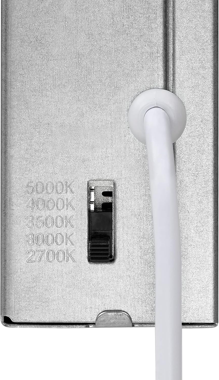 Maxxima 4 in. Ultra-Thin Recessed Anti-Glare LED Downlight, Canless IC Rated, 5 Color Temperature Selectable 2700K/3000K/3500K/4000K/5000K, Dimmable Square White Trim, 90 CRI - Image 9