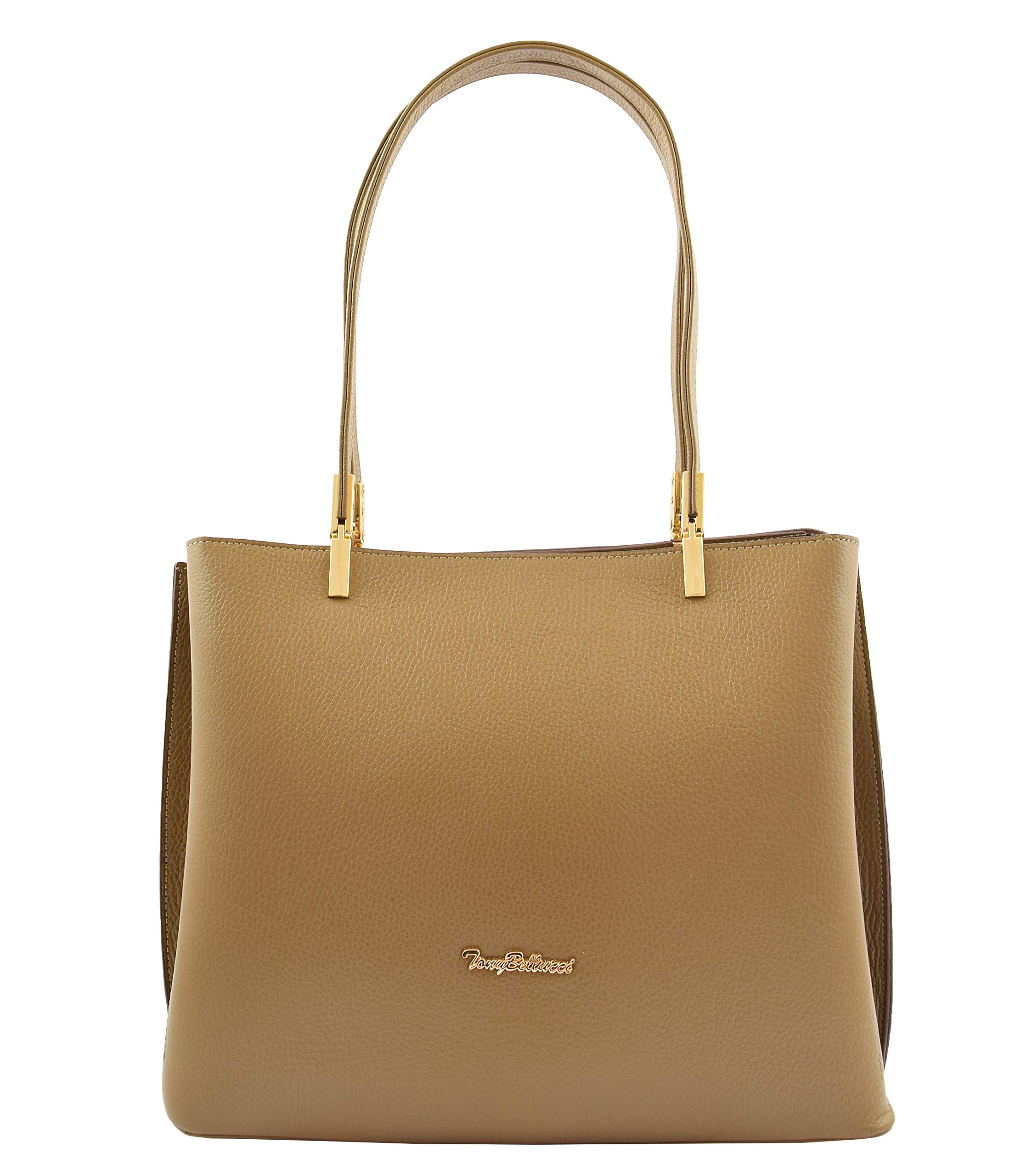 Sac à main en cuir véritable grand format avec anses confortables - 7