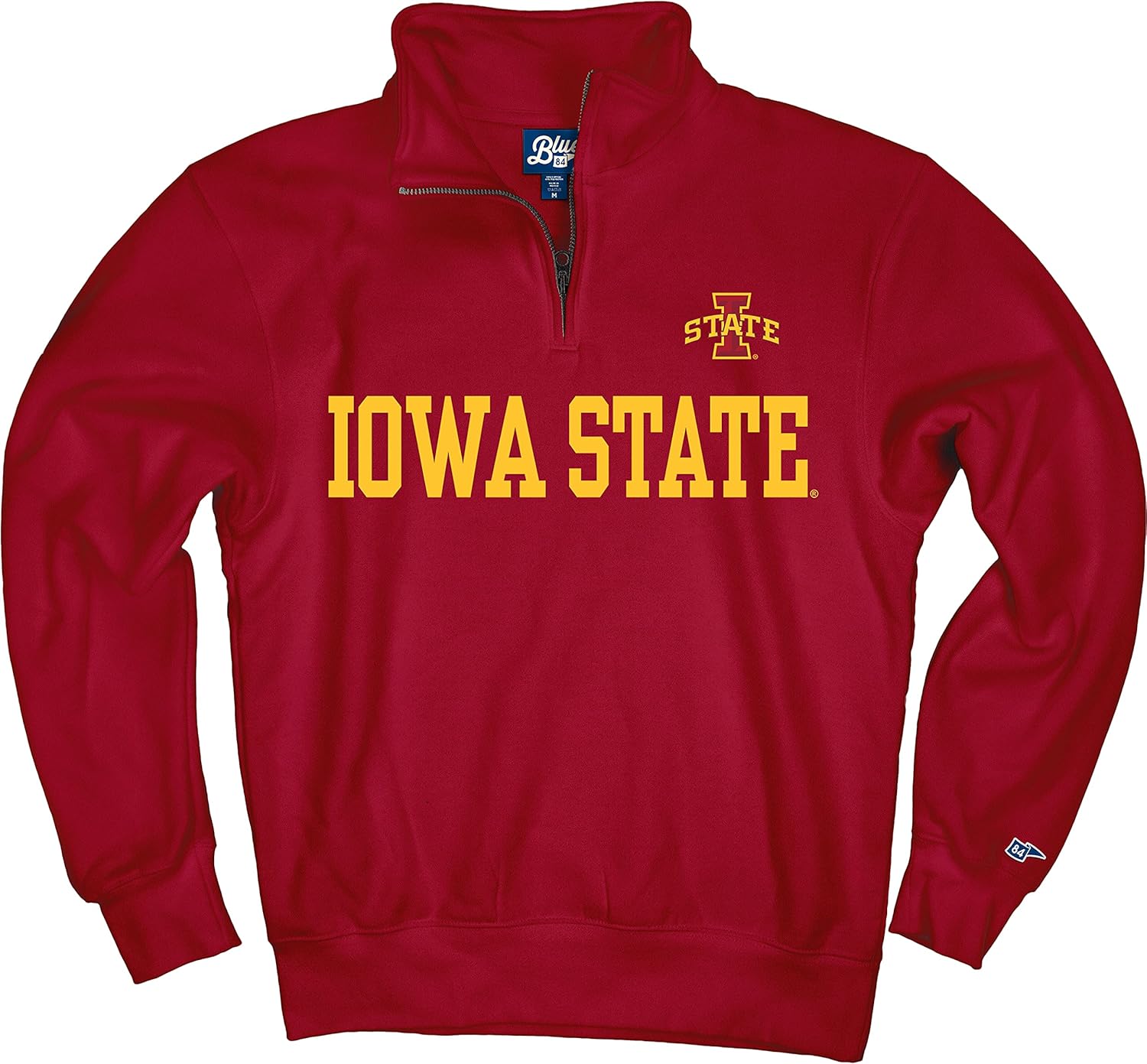 Blue 84 Men's Iowa State Cyclones Quarter Zip Sweatshirt Team Color, Team Color, XX-Large - Image 3