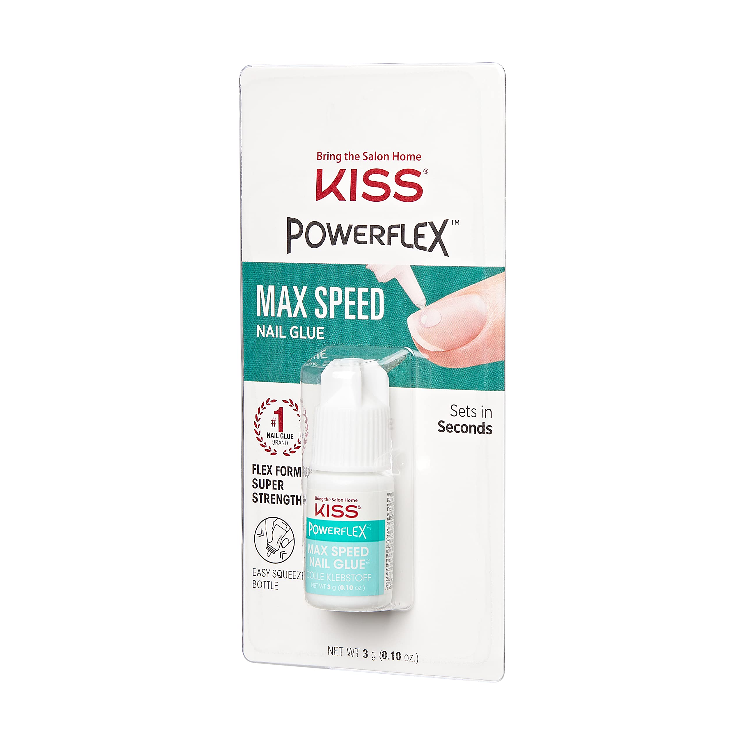KISS PowerFlex Maximum Speed Nail Glue for Press On Nails, Super Strength Flex Formula Nail Adhesive, Includes One Bottle 3g (0.10 oz.) with Twist-Off Cap & Nozzle Tip Squeeze Applicator - Image 10
