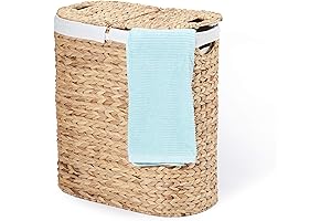Oval Hyacinth Hamper: Premium Natural Handwoven Wicker Laundry Bin