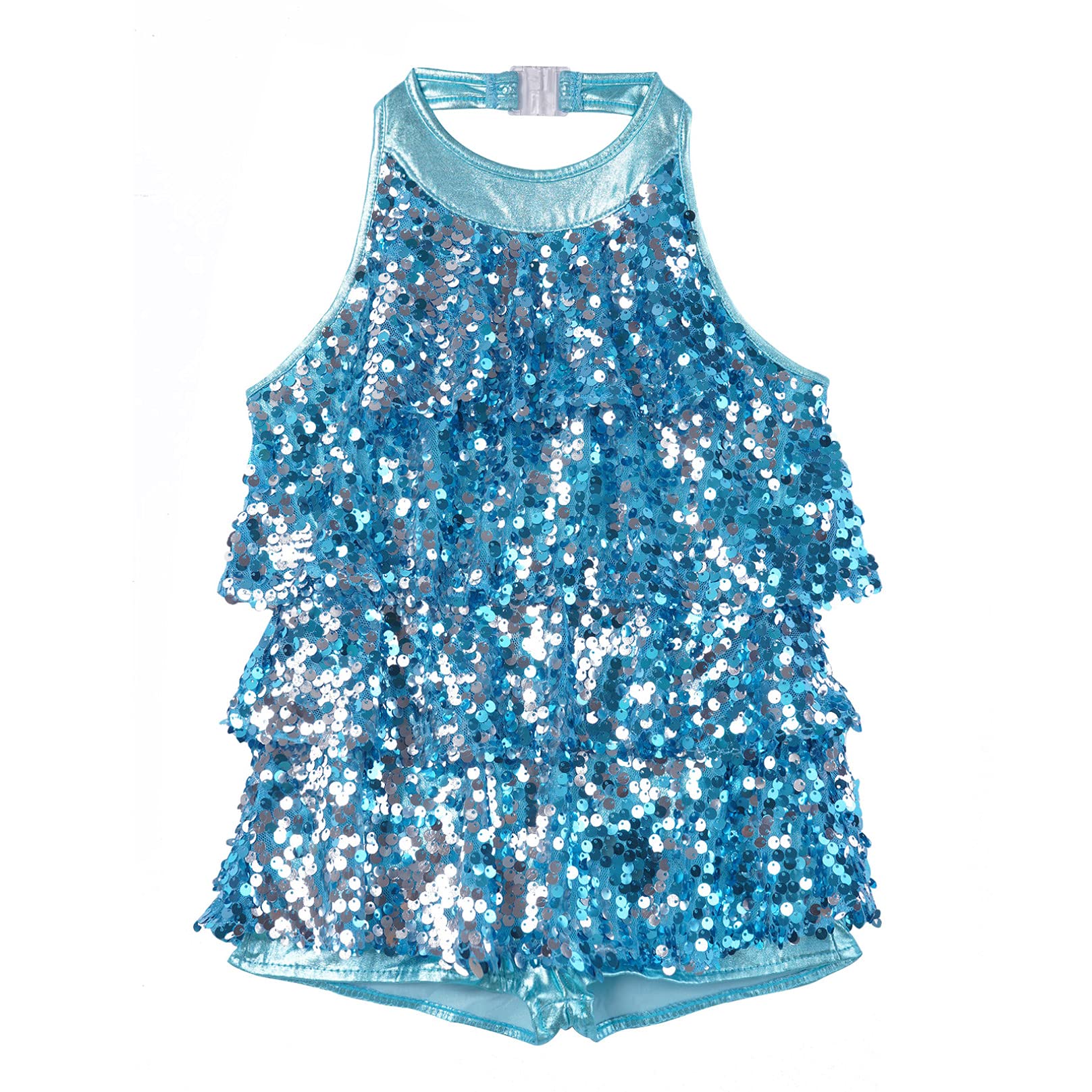 Agoky Maillot Lentejuelas De Baile Para Niña Body Ballet Leotardo Gimnasia Rítmica Patinaje Vestido Bailarina Brillante Ropa De Baile Jazz Salón Latino