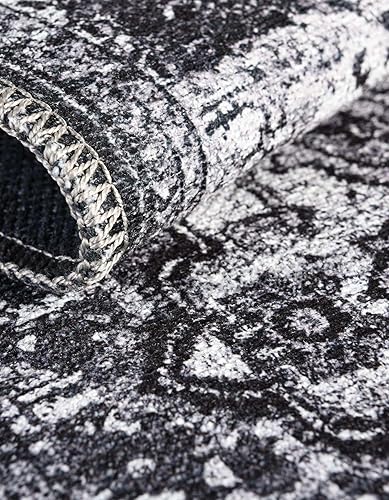 Miniatura 5 de Unique Loom Renaissance Collection - Alfombra de área color Roma (2 pies x 13 pies 1 pulgada, gris oscuronegro)