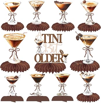 Espresso Martini Party Honeycomb Centerpieces 12Pcs Coffee Espresso Martini Party Table Centerpieces Decor A Tini Bit Older Birthday Decorations for A Tini Bit Older Party Bachelorette Party Supplies