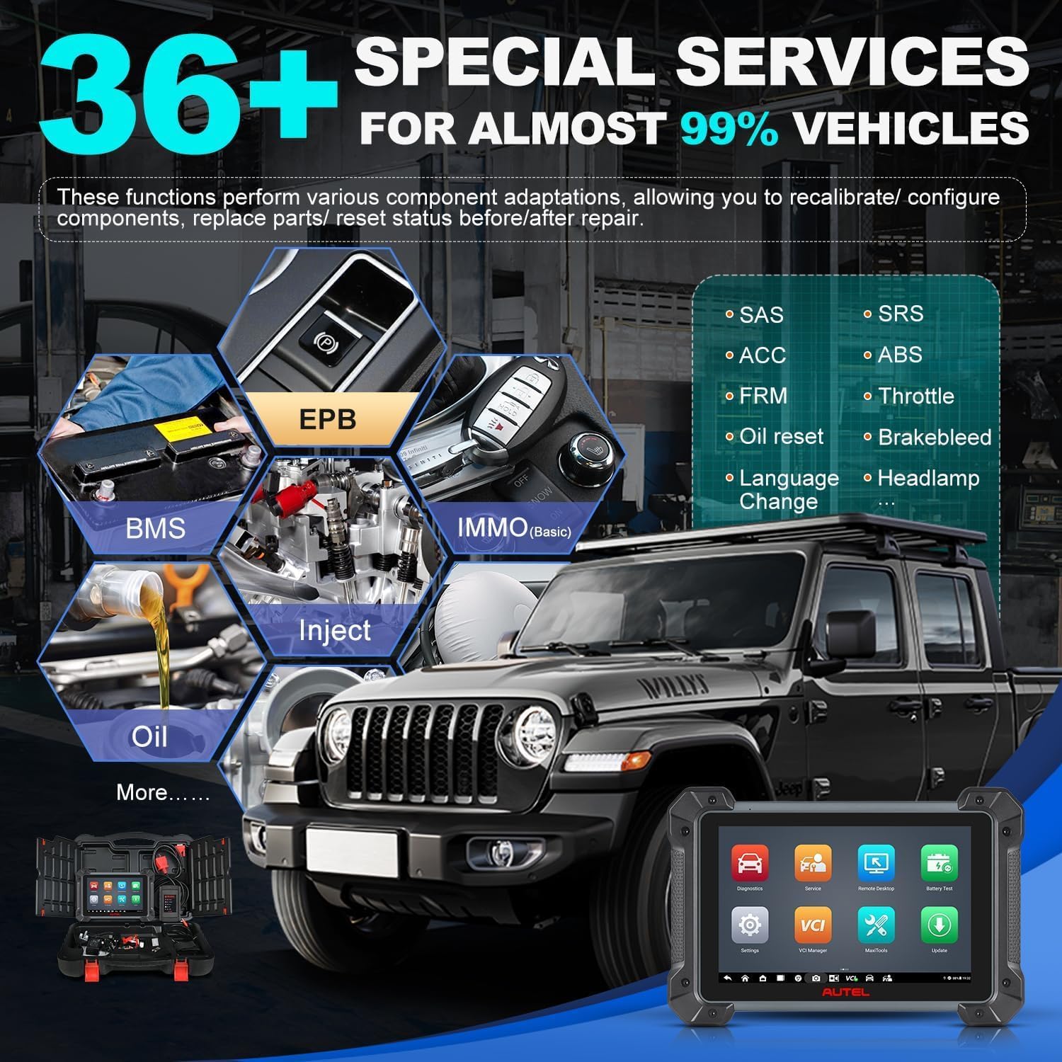 Autel MaxiCOM MK908 II Diagnosis Coche: 2026 Adelante de MS906 Pro MP900BT MS906BT MK908, 38+ Servicios como Elite 2 Pro MK908P II MS908S Pro II, 3000+ Bidireccionales [Soporte Español]