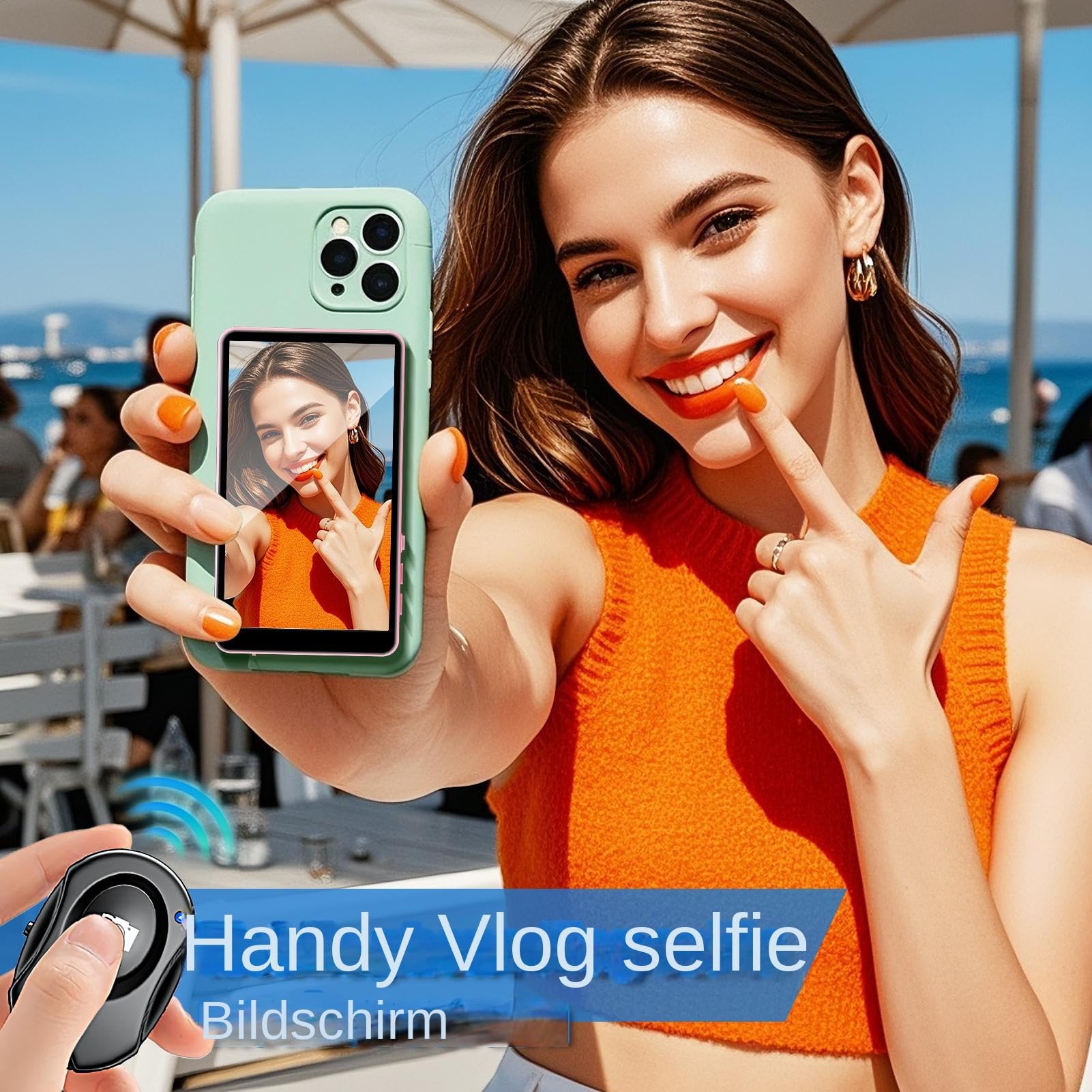 Monitor do Selfie Lustro do Telefonu do Nagrywania z Tylnej Kamery | Przenośne Akcesoria do Smartfonów do Nagrywania Wideo, Robienia Zdjęć, Streamingu na Żywo i Tworzenia Vlogów
