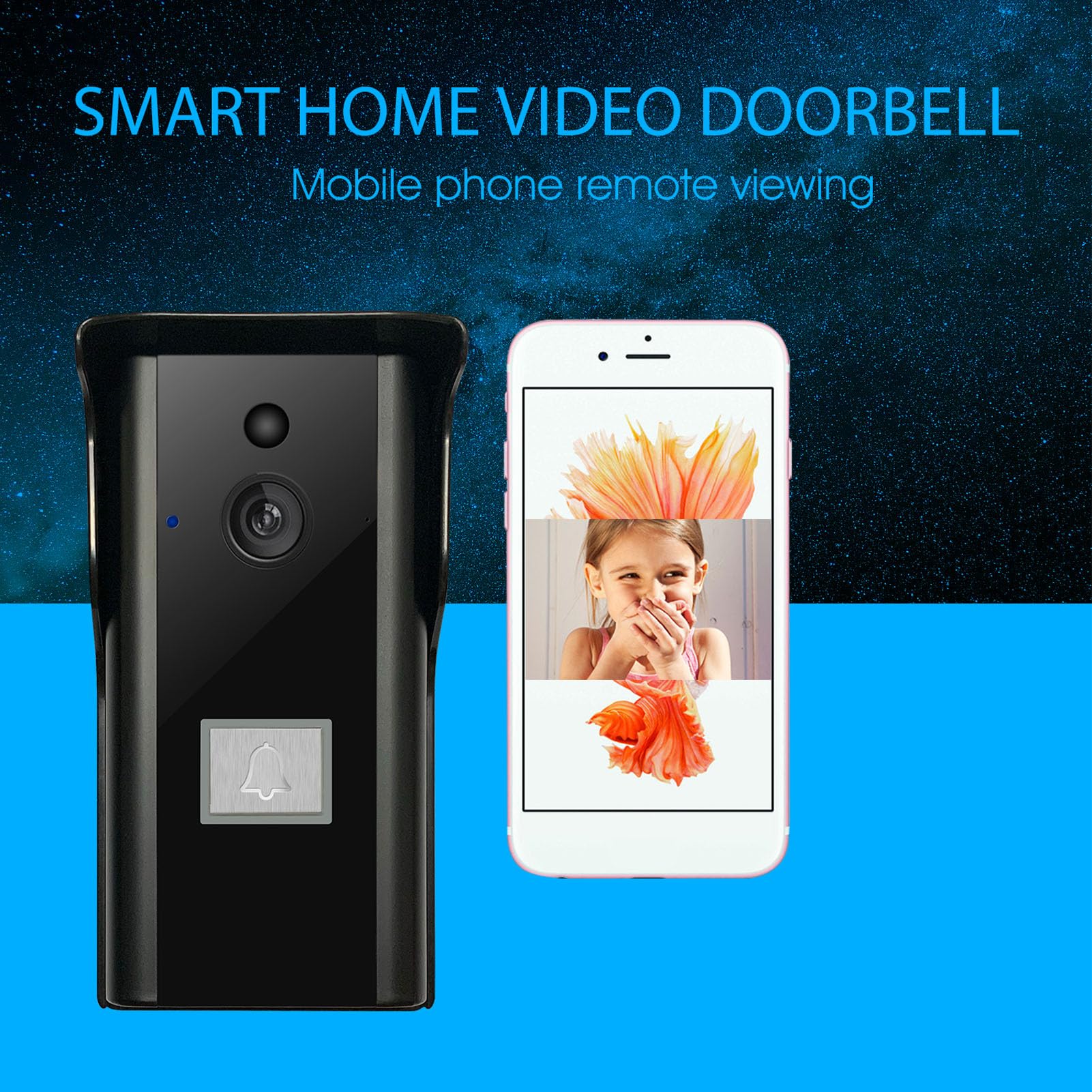 XUMIUZIY Campanello Video Intelligente, Videocitofono 1080P con | Vista Grandangolare 160°, Registrazione Continua 24/7, Videocitofono Cablato