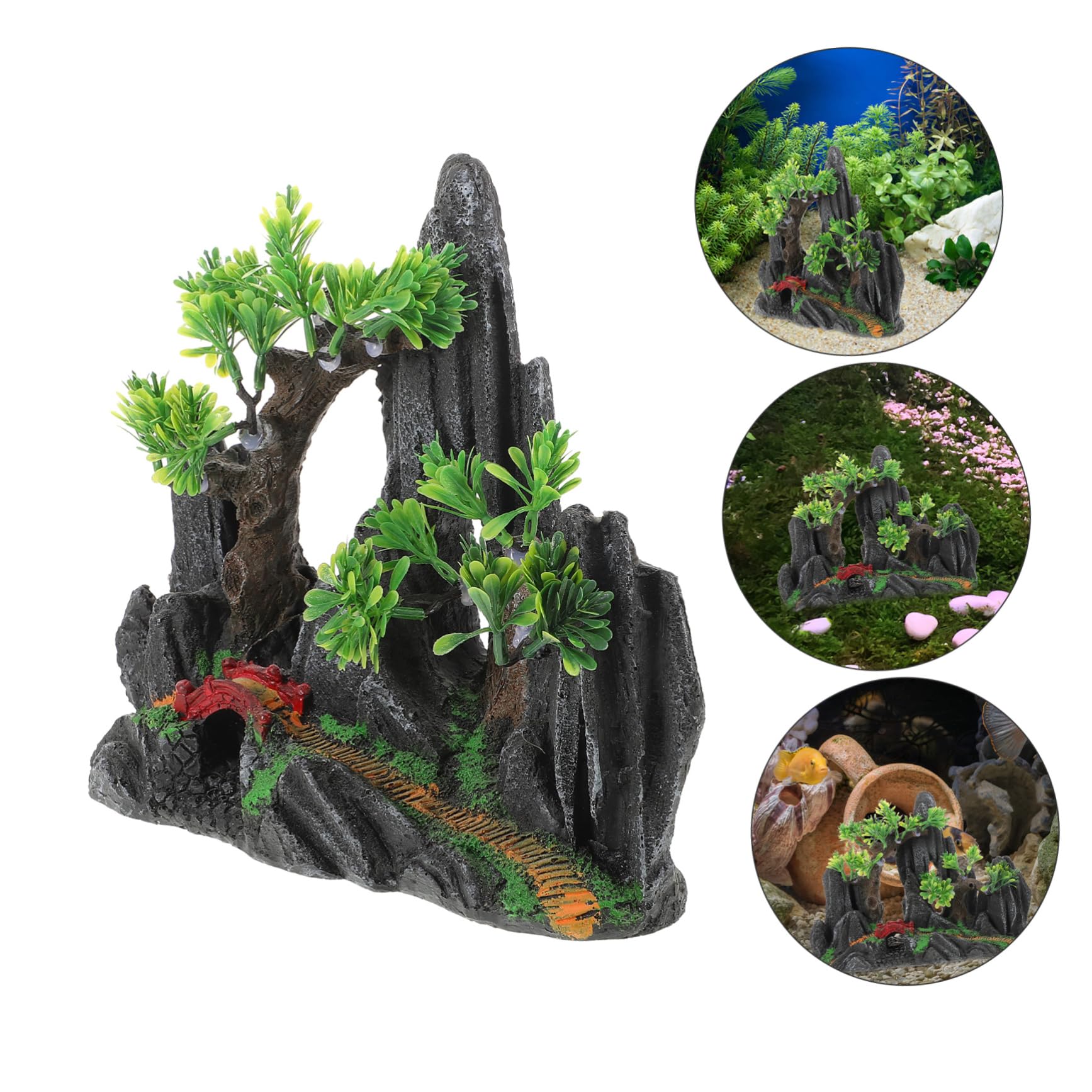 Decoración De De Diseño De Rocalla y Montañas Artificiales para Peceras Accesorio De Paisaje Acuático para De y Camarones Estabilidad y Excepcional