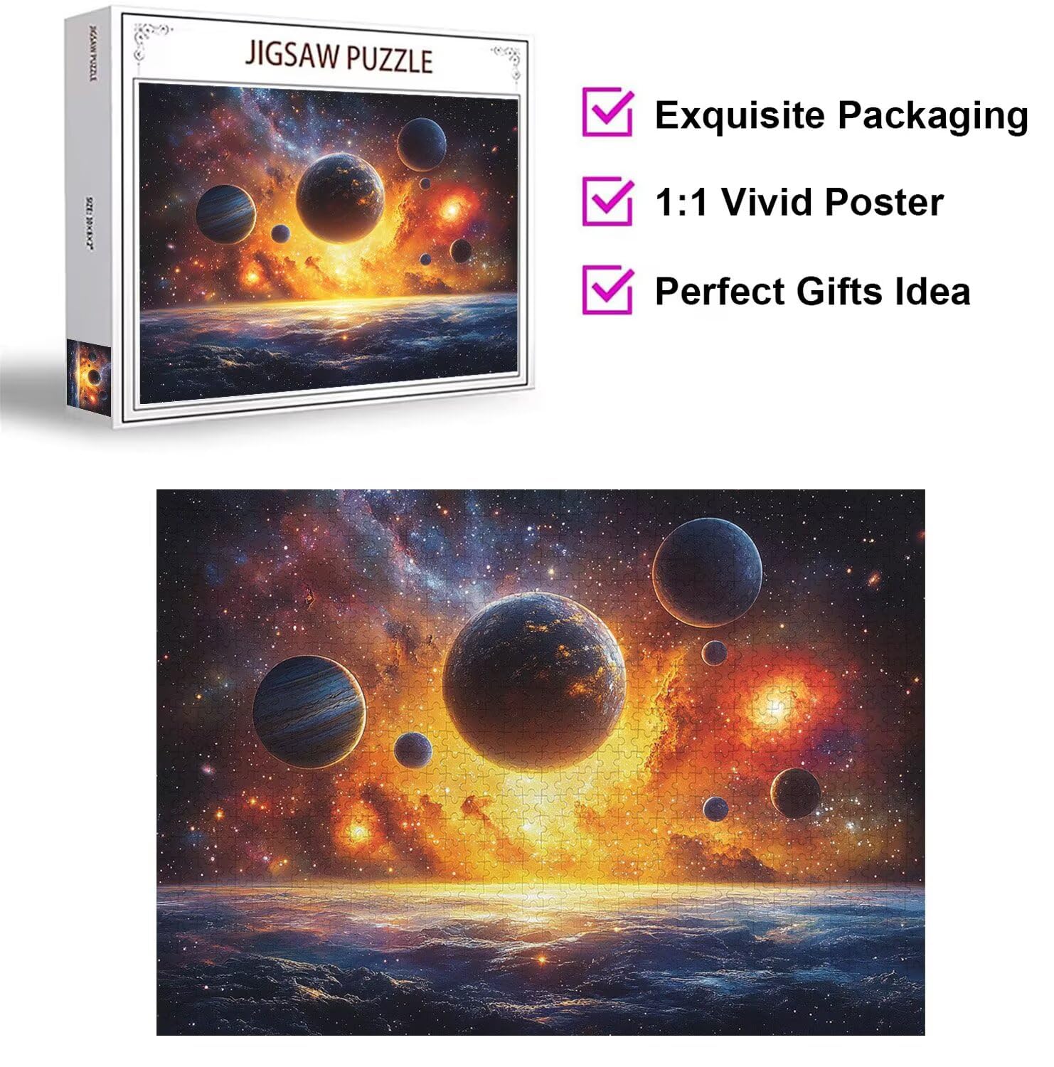 Puzzle 5000 elementów dla dorosłych, gry rodzinne, planeta gwiaździste