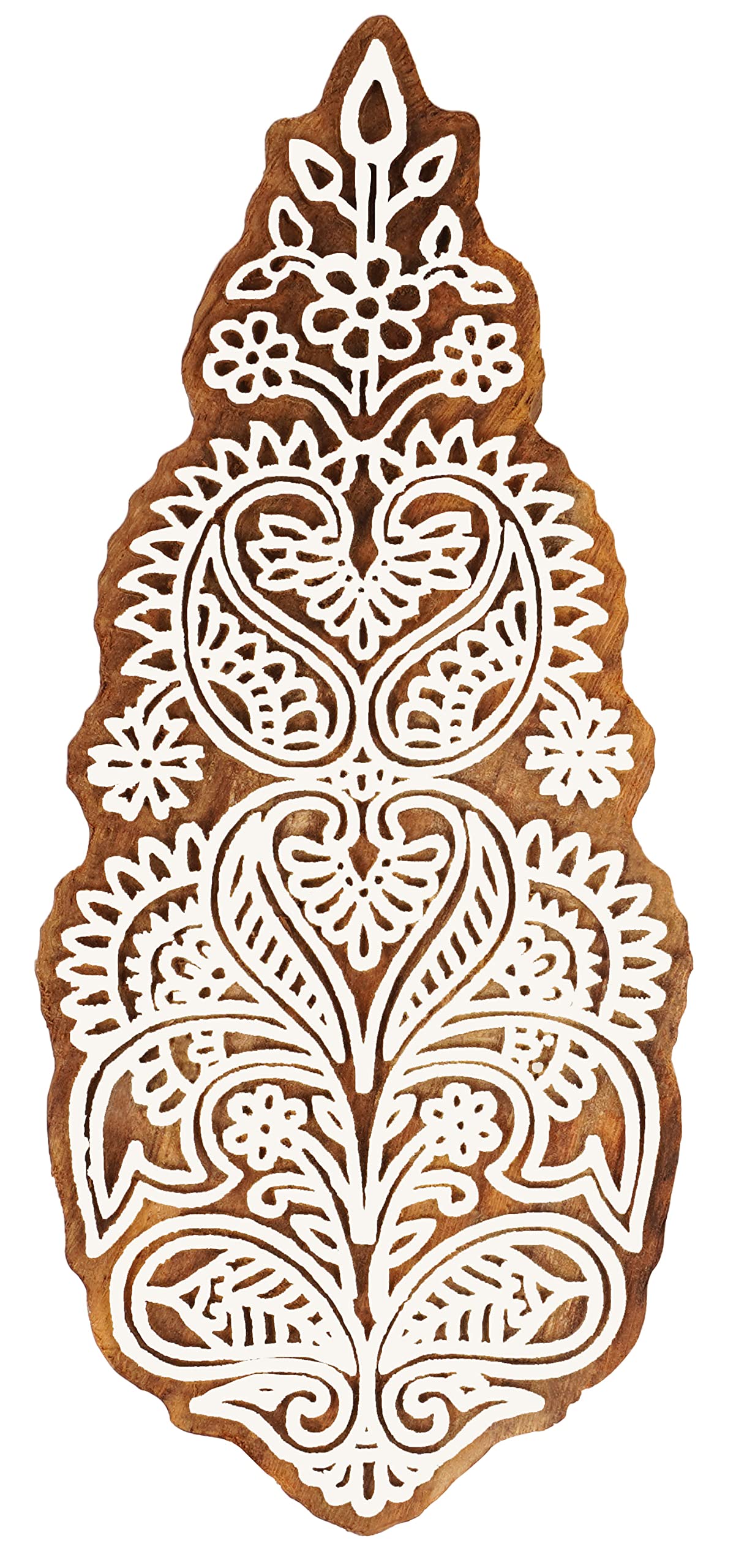 Bloc d'impression textile tampon bois gravé main motif asiatique pour poterie