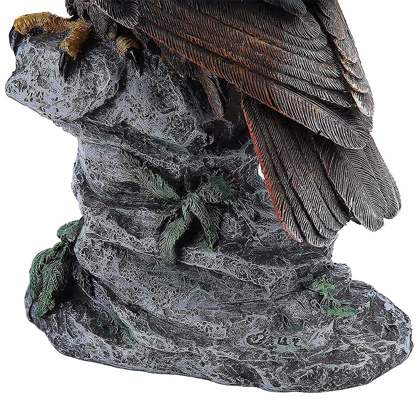 Gartenfigur, Heimtextilien Tier Vogel Statue Harz Gartendekoration Steinadler mit Basis für Garten, Hof, Tür, Zaun