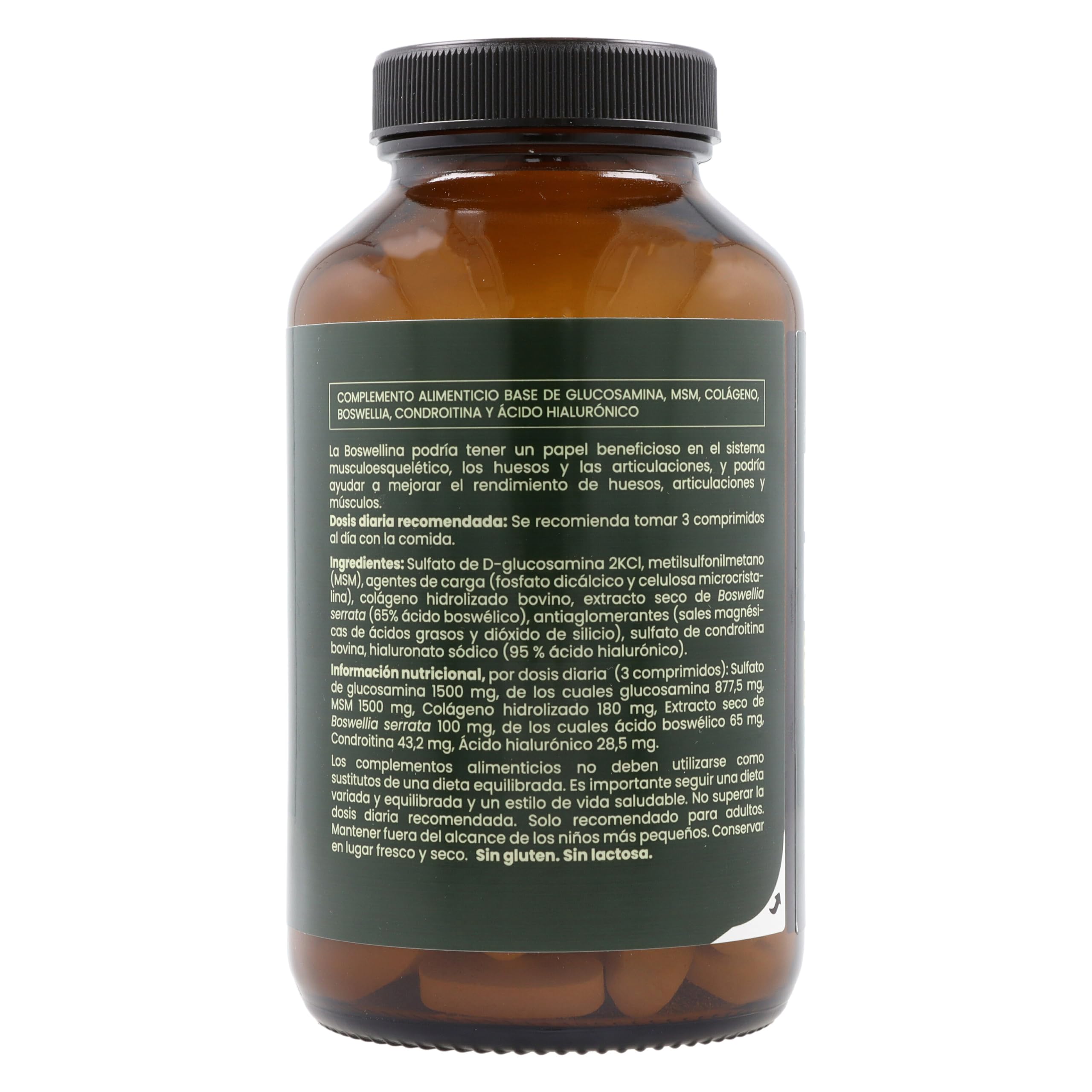 Glucosamina, Ácido Hialurónico, Condroitina, MSM | 120 comprimidos | Naturitas Essentials | Glucosamina + Condroitina + MSM | Fórmula completa para articulaciones | Colágenos y Cartílagos