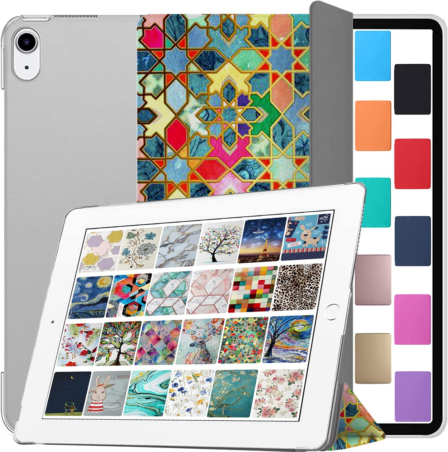 DuraSafe Cases for iPad Mini 6 Gen 2021 8.3 Inch [ Mini 6th Gen ] A2567 A2568 A2569 MK7M3LL/A MLWL3LL/A MK7R3LL/A MK7P3LL/A MK7T3LL/A MLWR3LL/A MK7X3LL/A MK7V3LL/A Printed Cover Hard Back - Damask