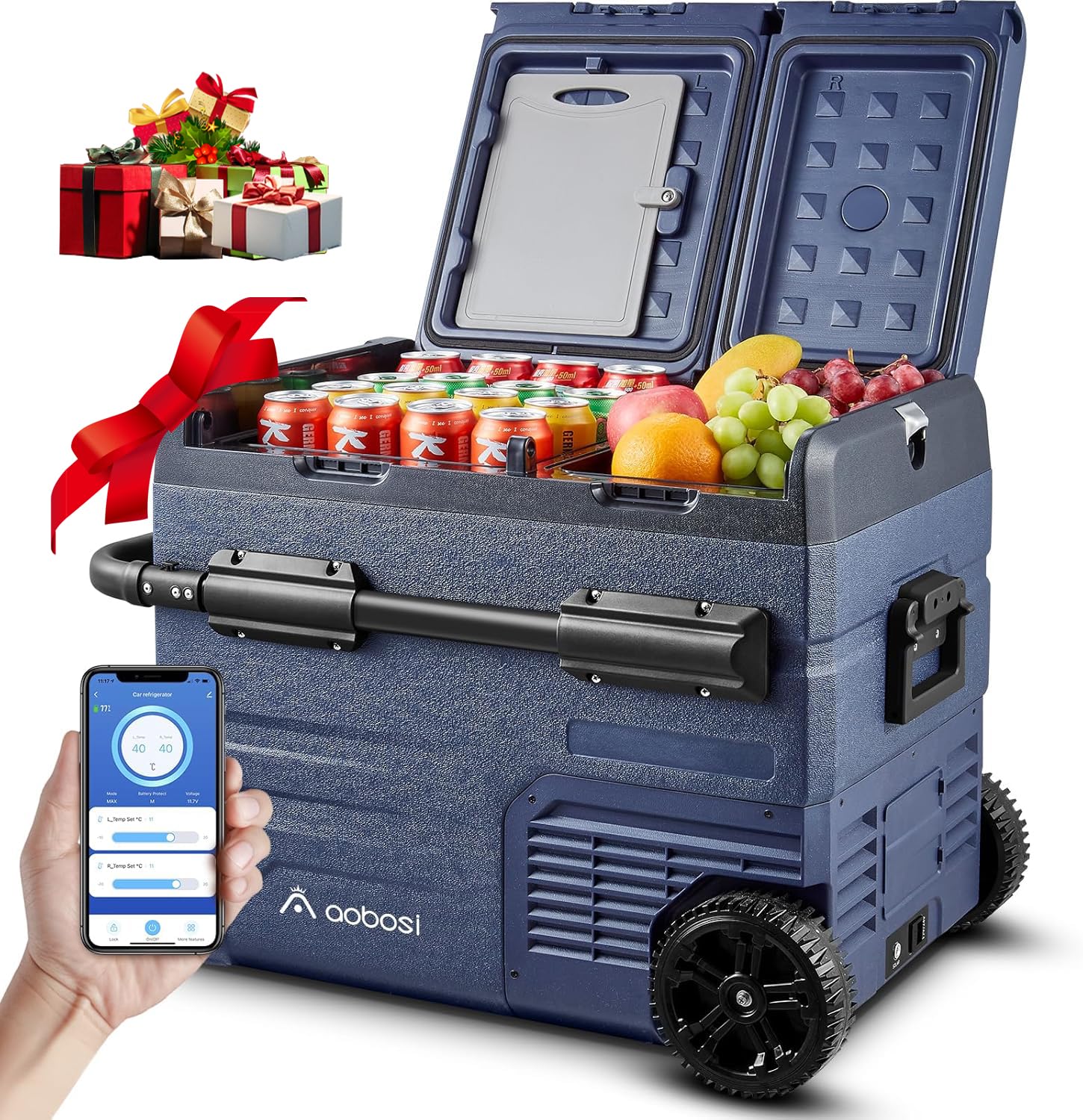 AAOBOSI Glacière compresseur double zone 12/24/230 V