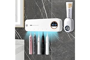 GFBEBDV Toothbrush Sanitizer and Toothpaste Dispenser Set