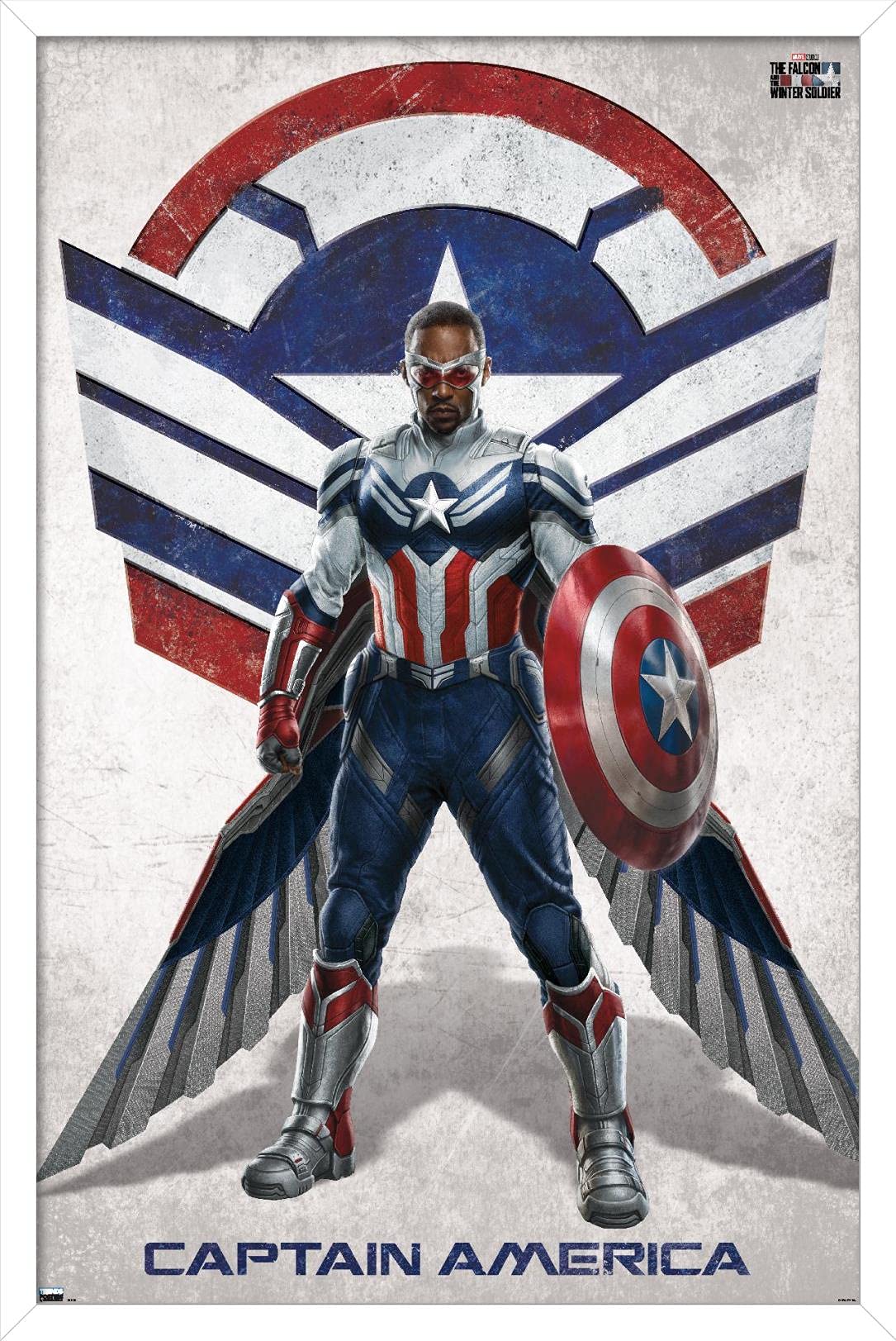 Affiche Marvel Winter Soldier Falcon de qualité supérieure encadrée