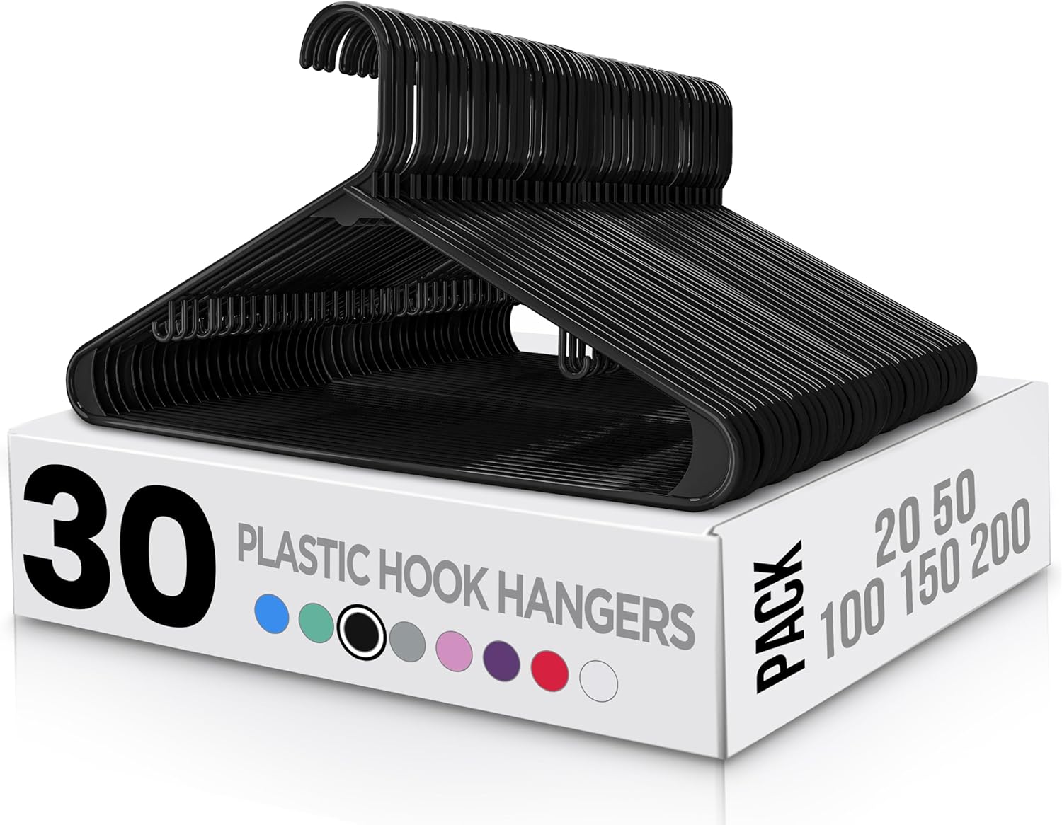 Utopia Home Perchas de plástico paquete de 30  Percha para ropa con ganchos  Percha duradera y que ahorra espacio  Perchas resistentes para faldas