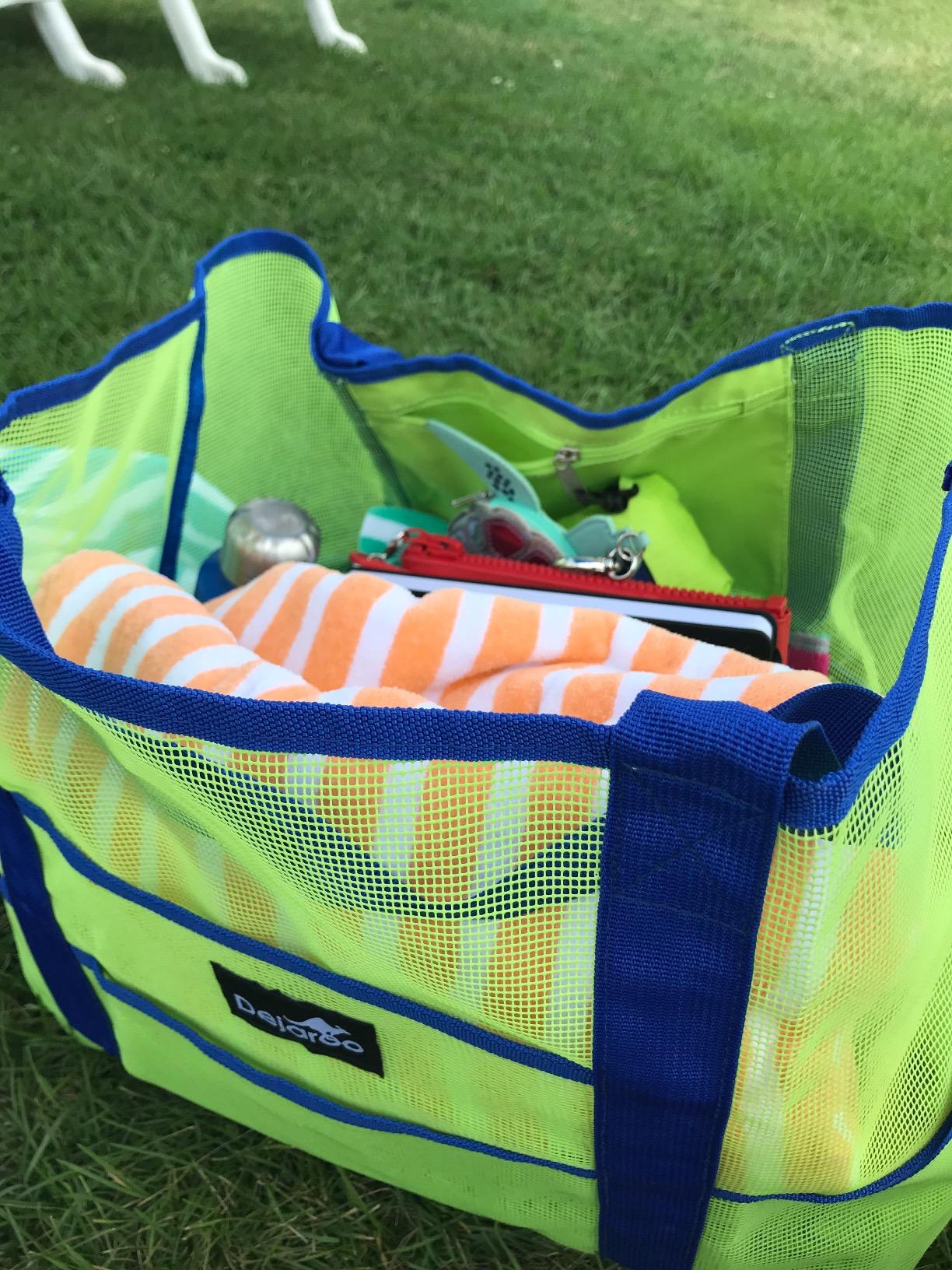 Dejaroo Mesh Beach Bag Lightweight Tote Bag For Toys