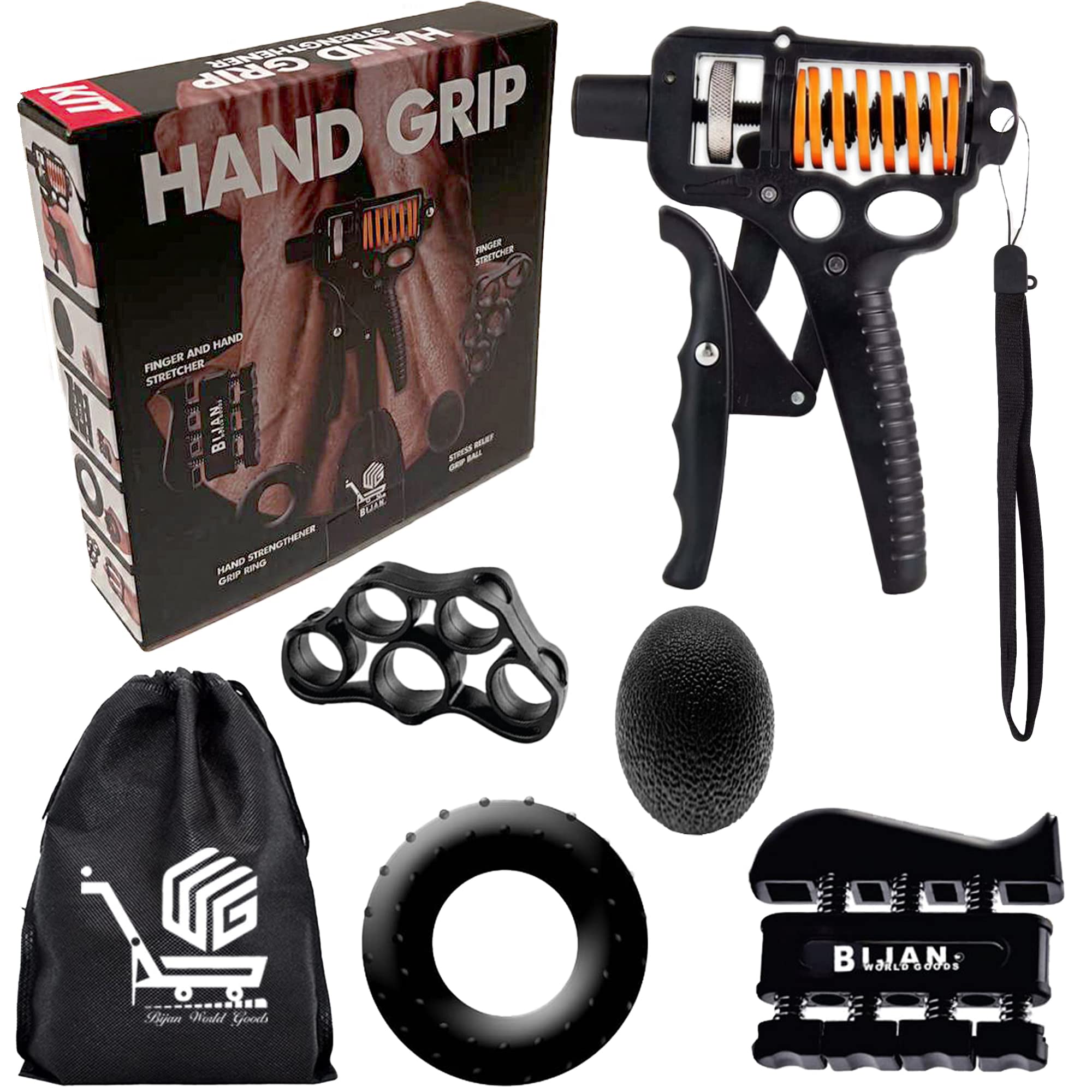 Grip Strength Trainer, Hand Grip Exerciser Strengthener with Adjustable Resistance, Wrist and Forearm Strength Trainer, Hand Exerciser for Muscle Building and Injury Recover