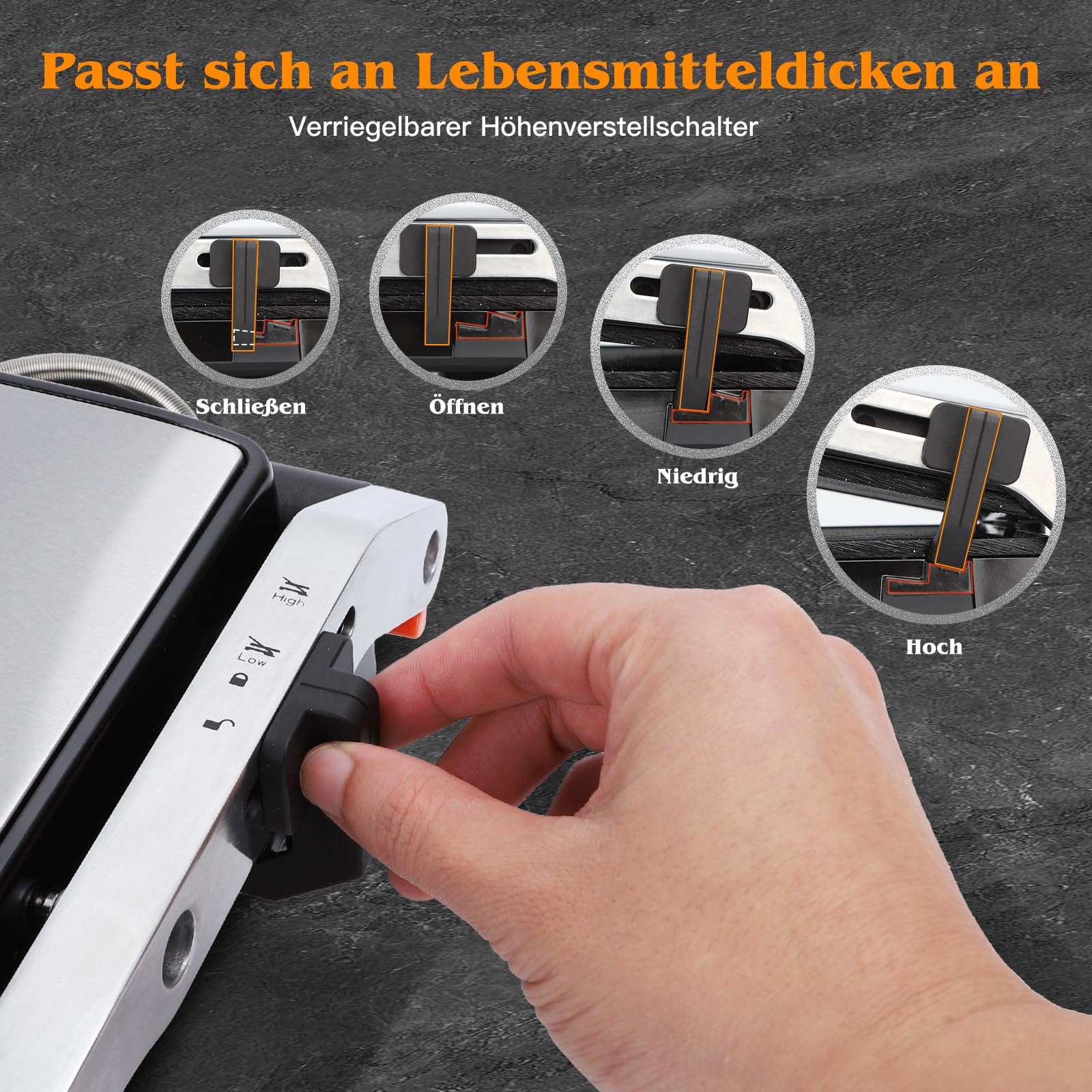 Aigostar Roast - Kontaktgrill 2000W | Einstellbarer Thermostat | 30 Minuten Timer | 29 * 23cm | 180° Öffnung | Fettauffangschale | Sandwichmaker für Sandwiche, Steak, Toaster