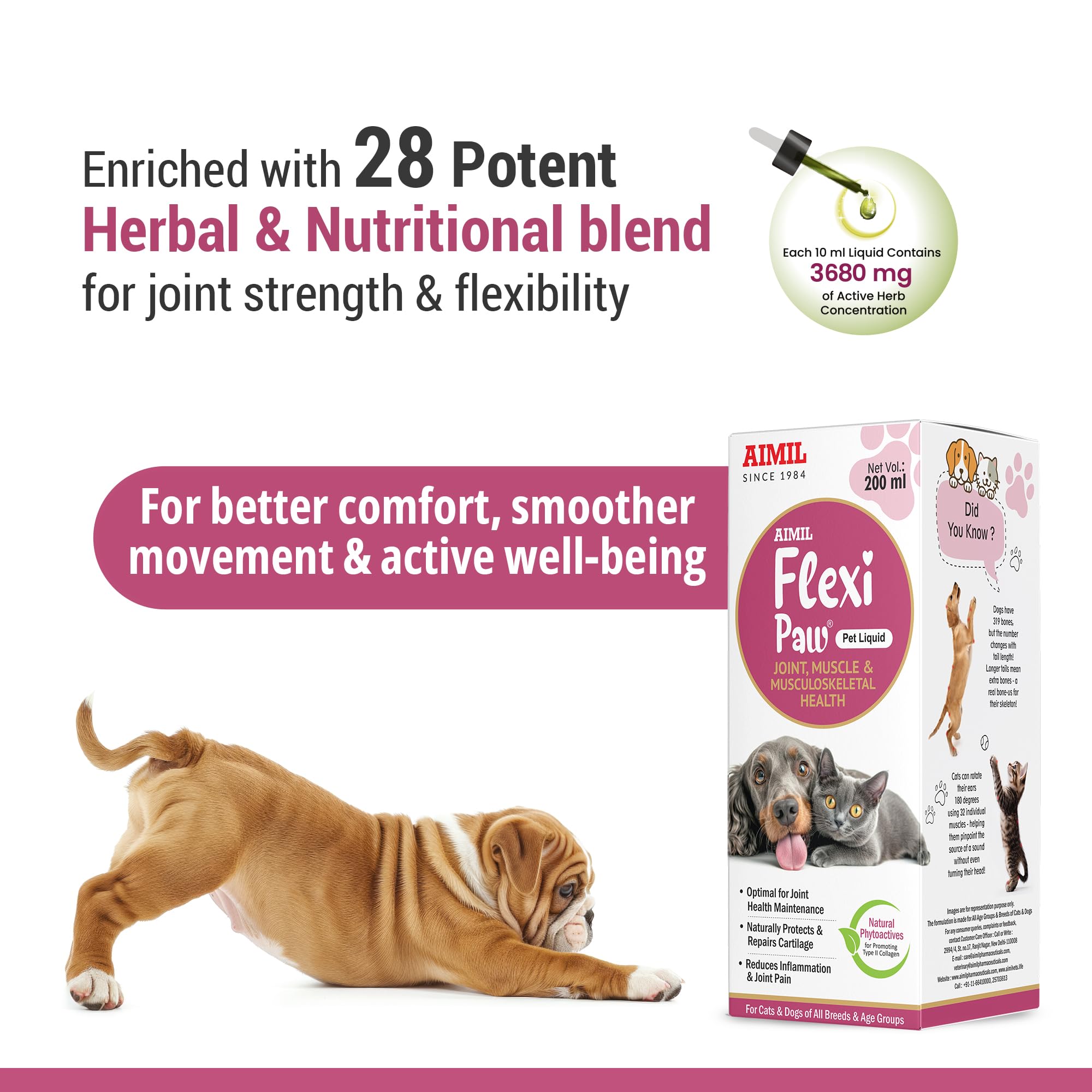 AIMIL Flexipaw Pet Liquid | Herbal Joint & Hip Support for Dogs and Cats — Amazon image 2