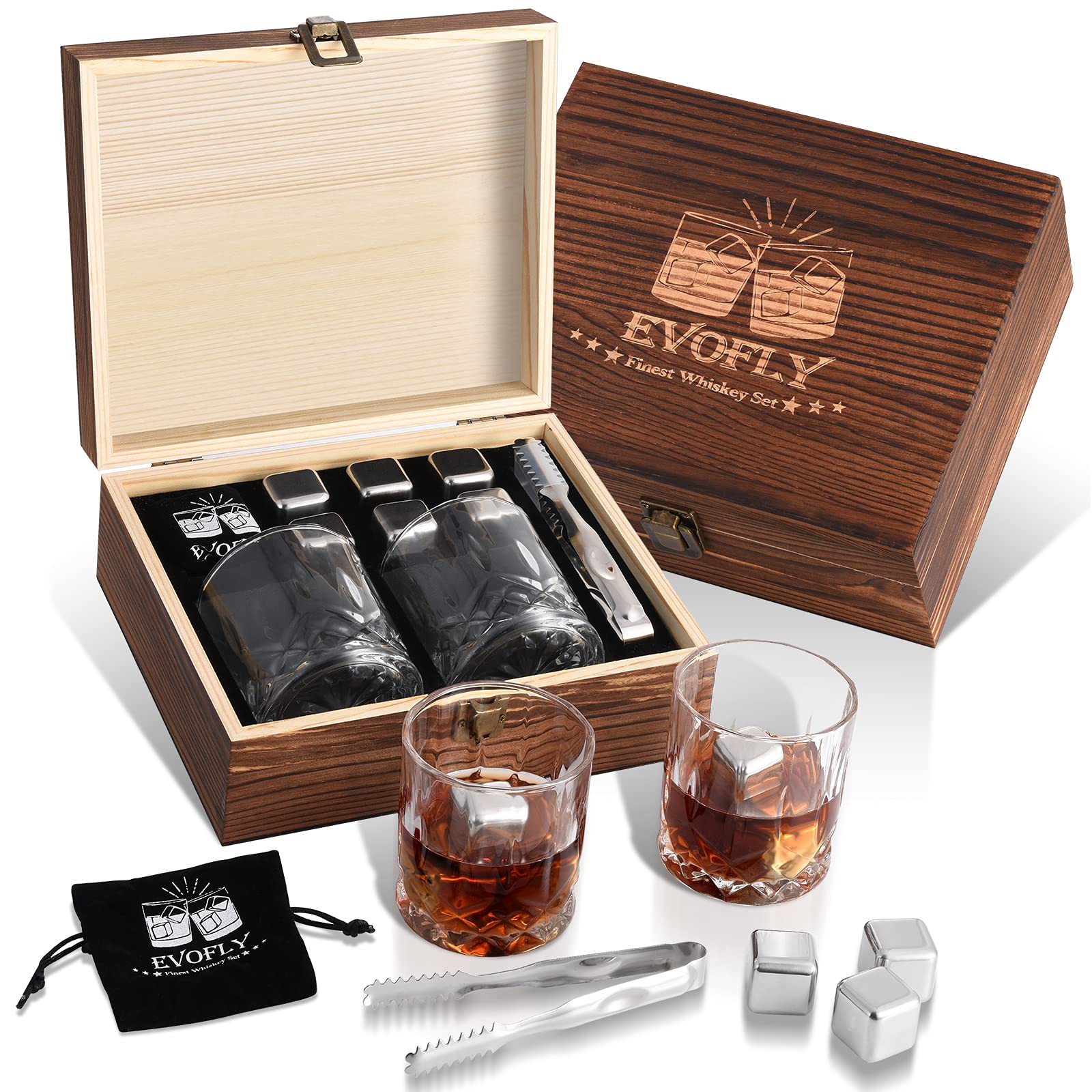 Gifts for Men Dad Husband Fathers Day from Wife Daughter Son, Whiskey Stones Set, Cool Unique Birthday Gifts Ideas for Him Boyfriend Grandpa, Anniversary Wedding Retirement