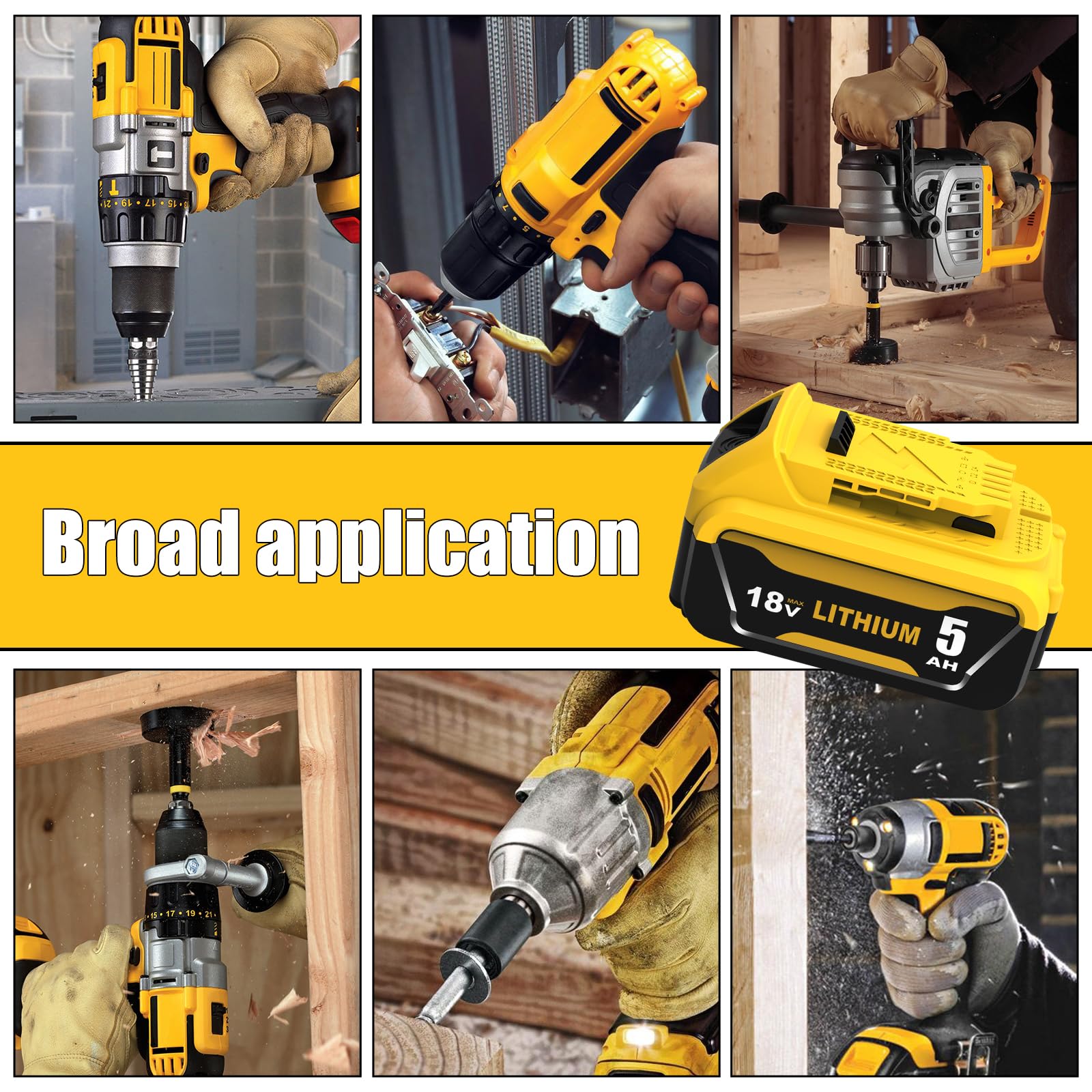 Energup 18V 5000mAh Ersatz Dewalt Akku DCB118 Ladegerät für DeWalt