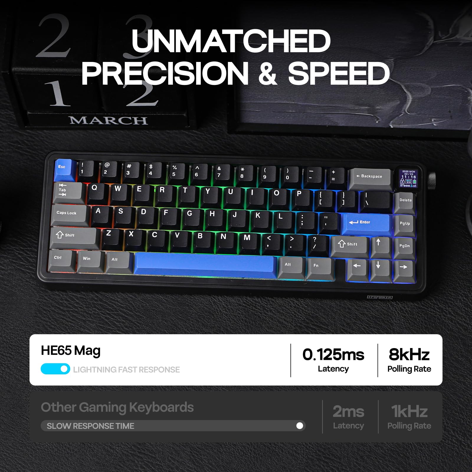 Amazon.com: EPOMAKER HE65 Mag Wireless Magnetic Keyboard with Knob