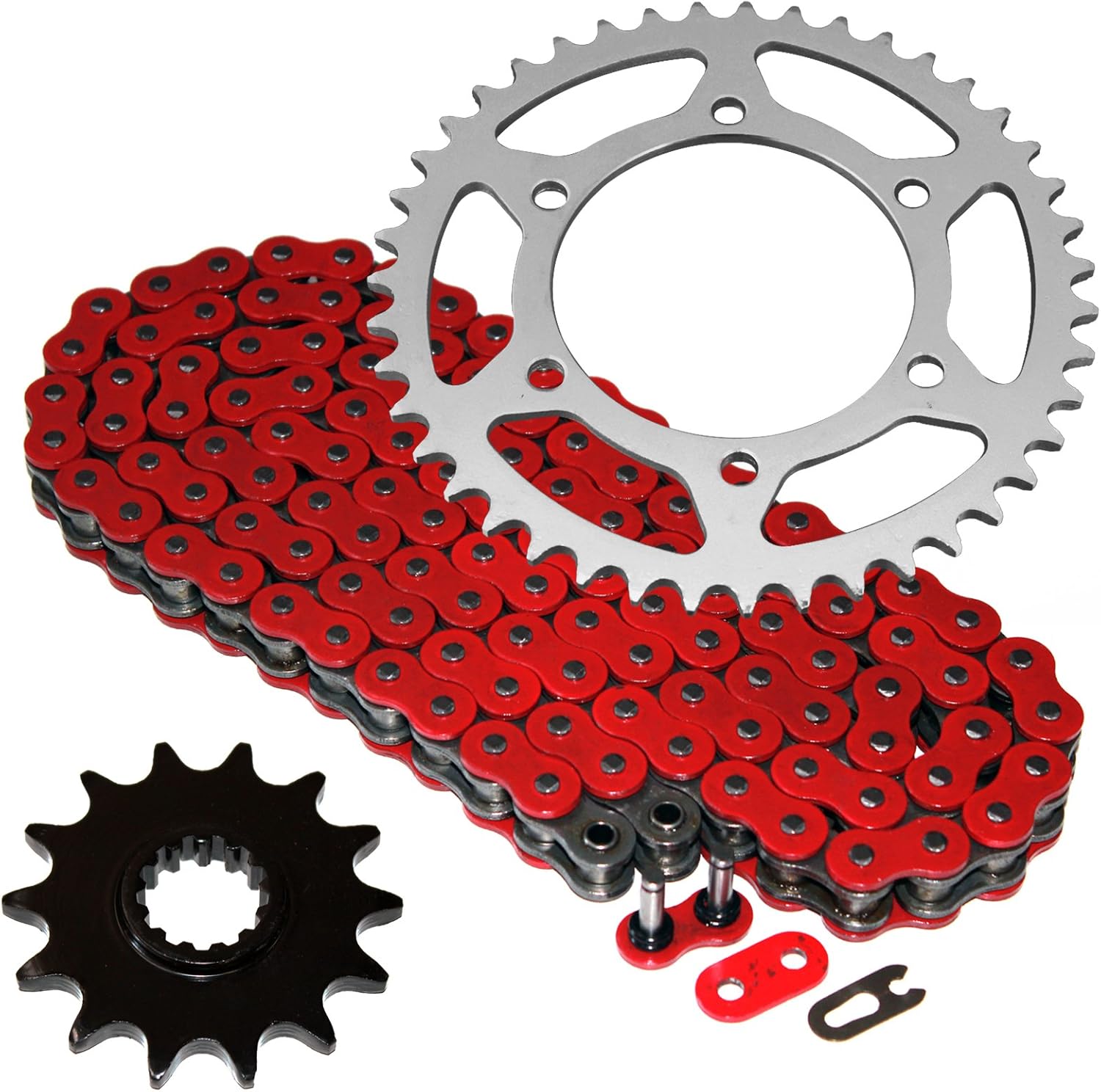 Caltric Red ORing Drive Chain & Sprockets Compatible with
